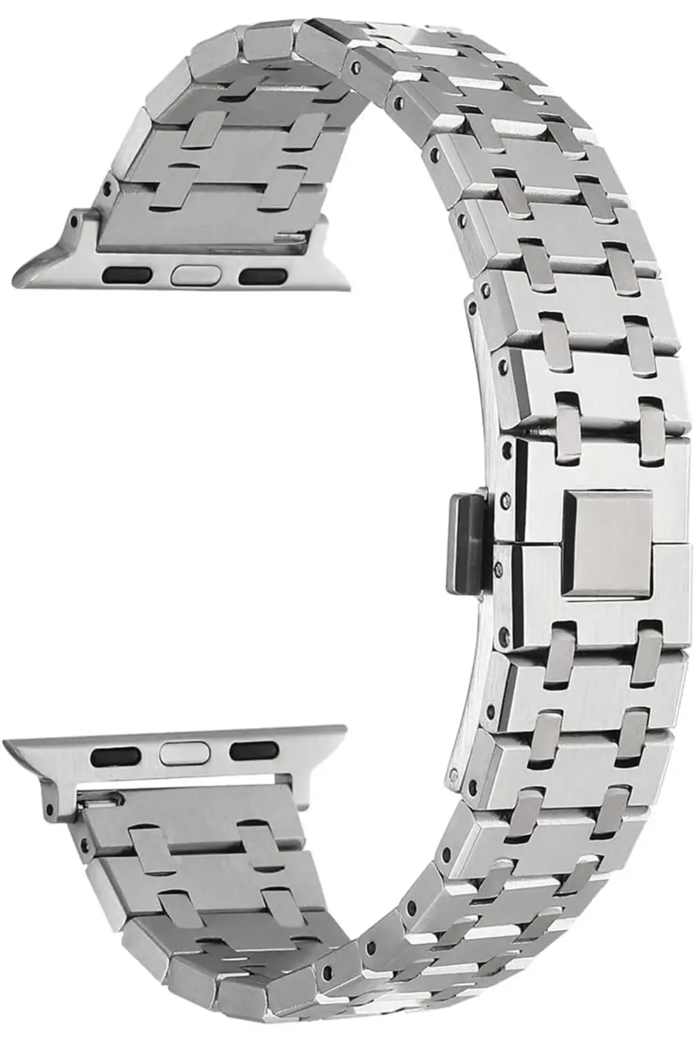 İle Uyumlu Watch Ultra 42/44/49mm Uyumlu KRD-83 Metal Kordon Gümü