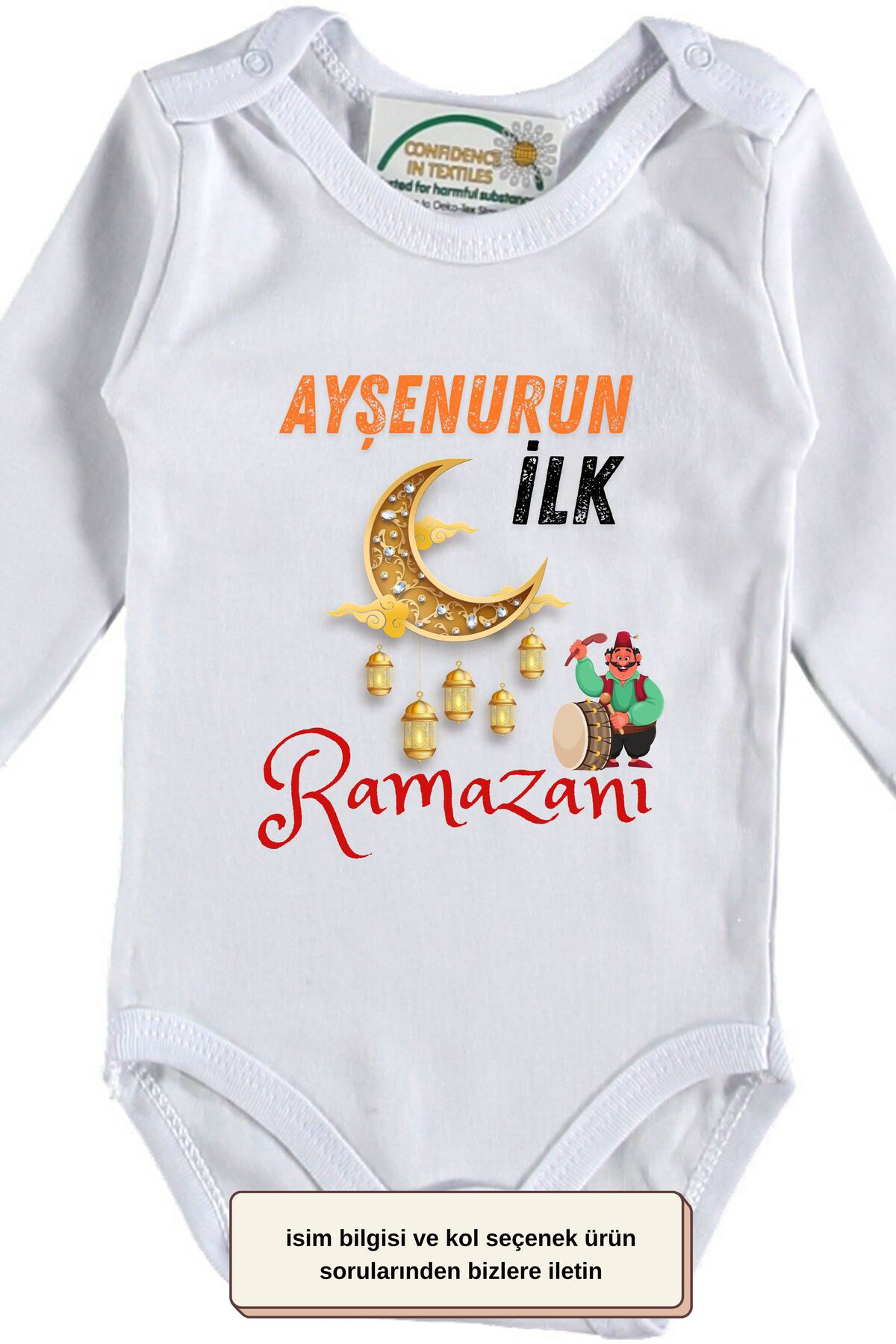 İlk Ramazan Bayramı Yazılı Kişiye özel Bebek Zıbın