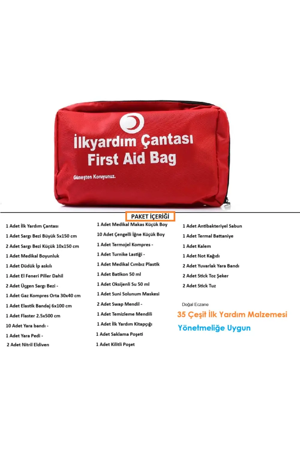 ilk Yardım Çantası 13 PARÇA Araç Ev Iş Yeri Acil Müdahale Çantası