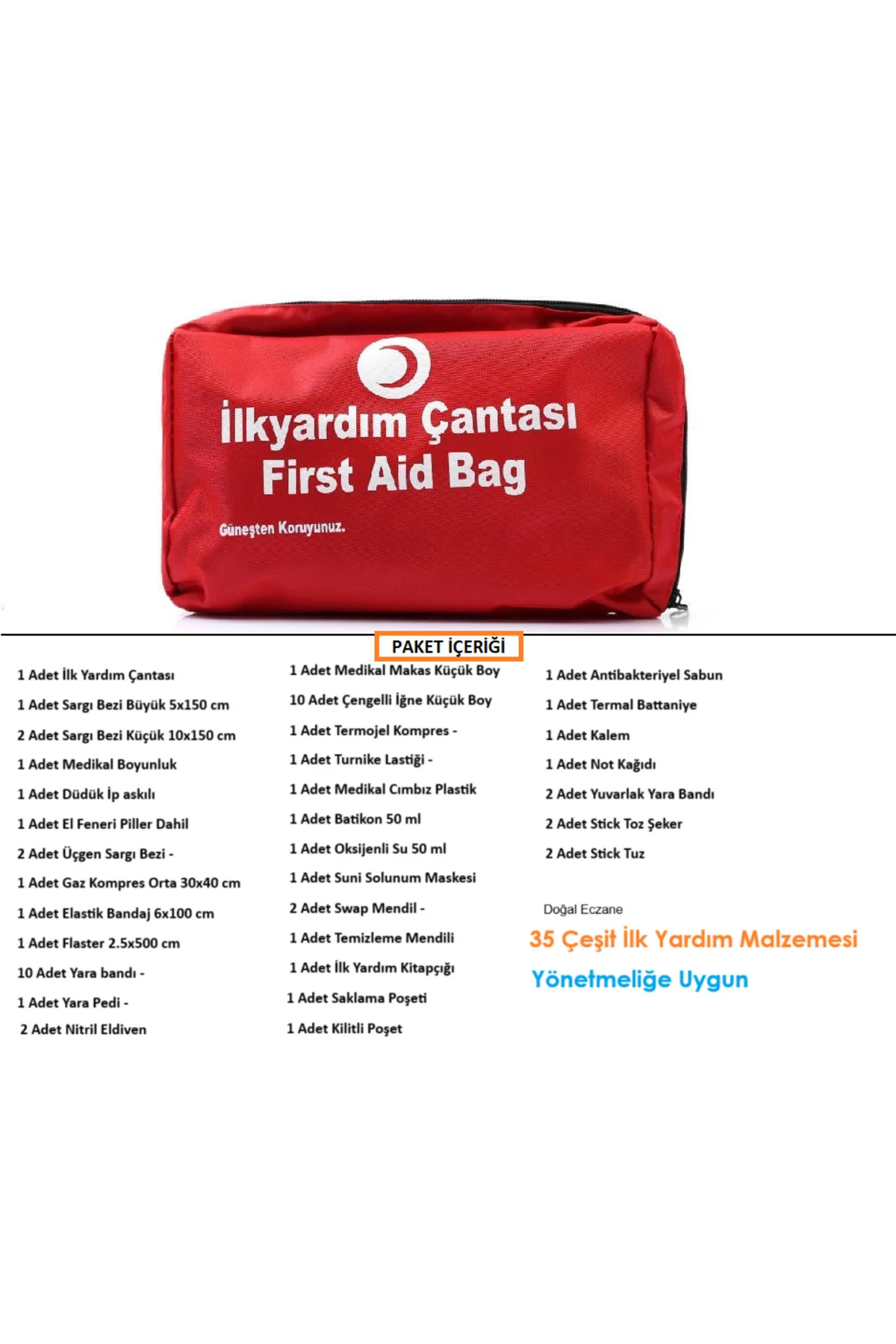 ilk Yardım Çantası 13 PARÇA Araç Ev Iş Yeri Acil Müdahale Çantası