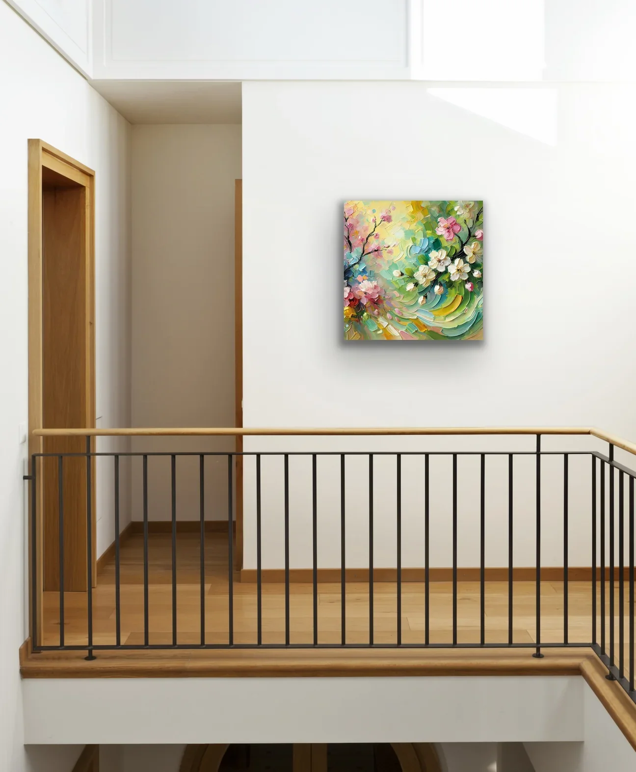 İlkbahar Kanvas Tablo 60x60cm – Şase Çerçevesiz Duvar Dekorasyonu