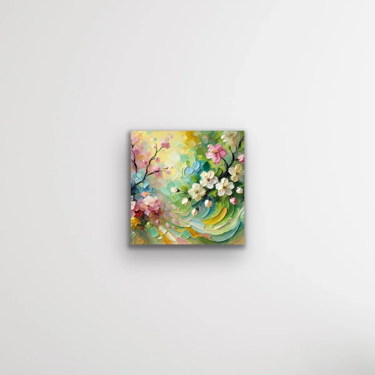 İlkbahar Kanvas Tablo 60x60cm – Şase Çerçevesiz Duvar Dekorasyonu
