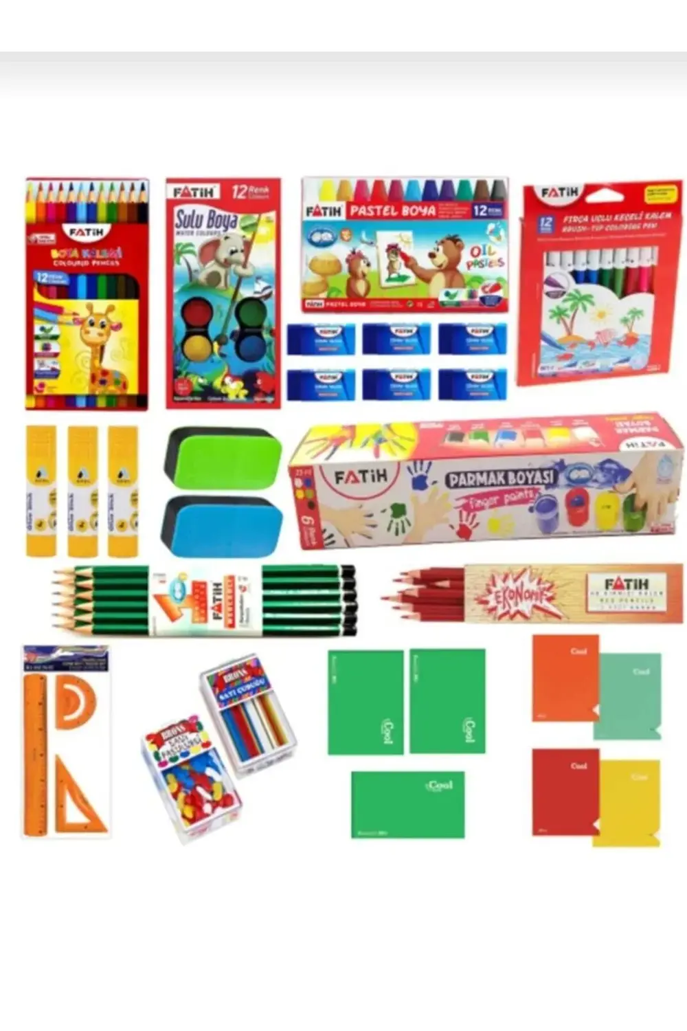 Ilkokul 1,2,3,4,5, Sınıf 50 Parça Kırtasiye Seti