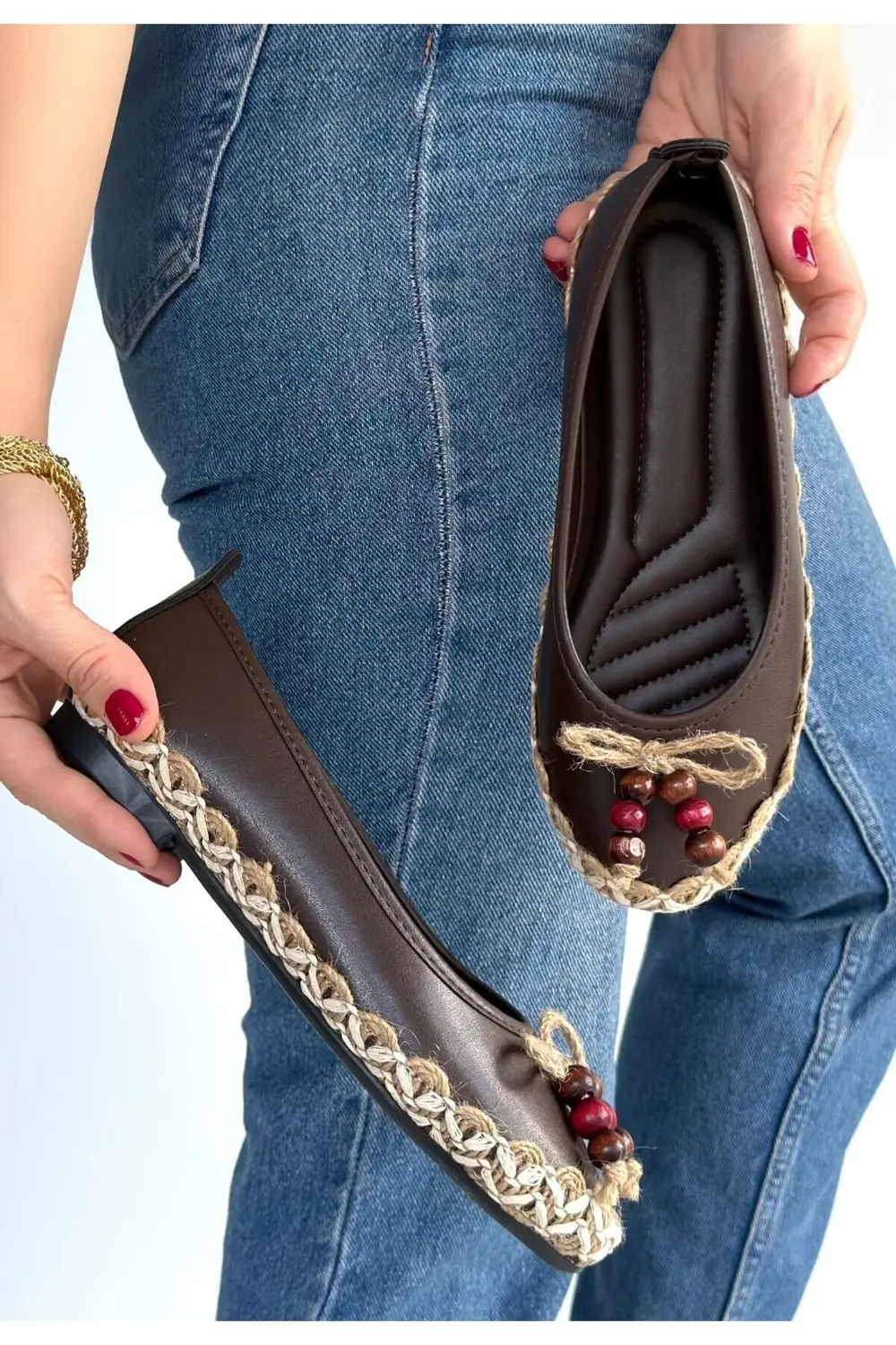 Ilwe Kahverengi Cilt Babet Ayakkabı Ilwe Kahverengi Cilt Babet Ayakkabı