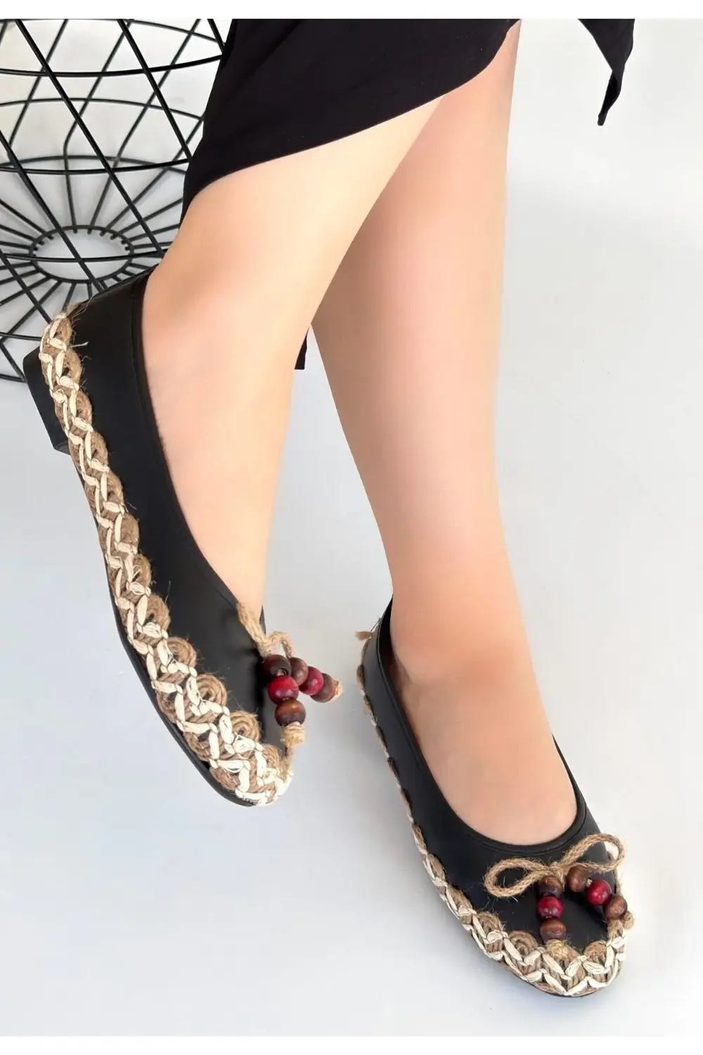 Ilwe Siyah Cilt Babet Ayakkabı Ilwe Siyah Cilt Babet Ayakkabı