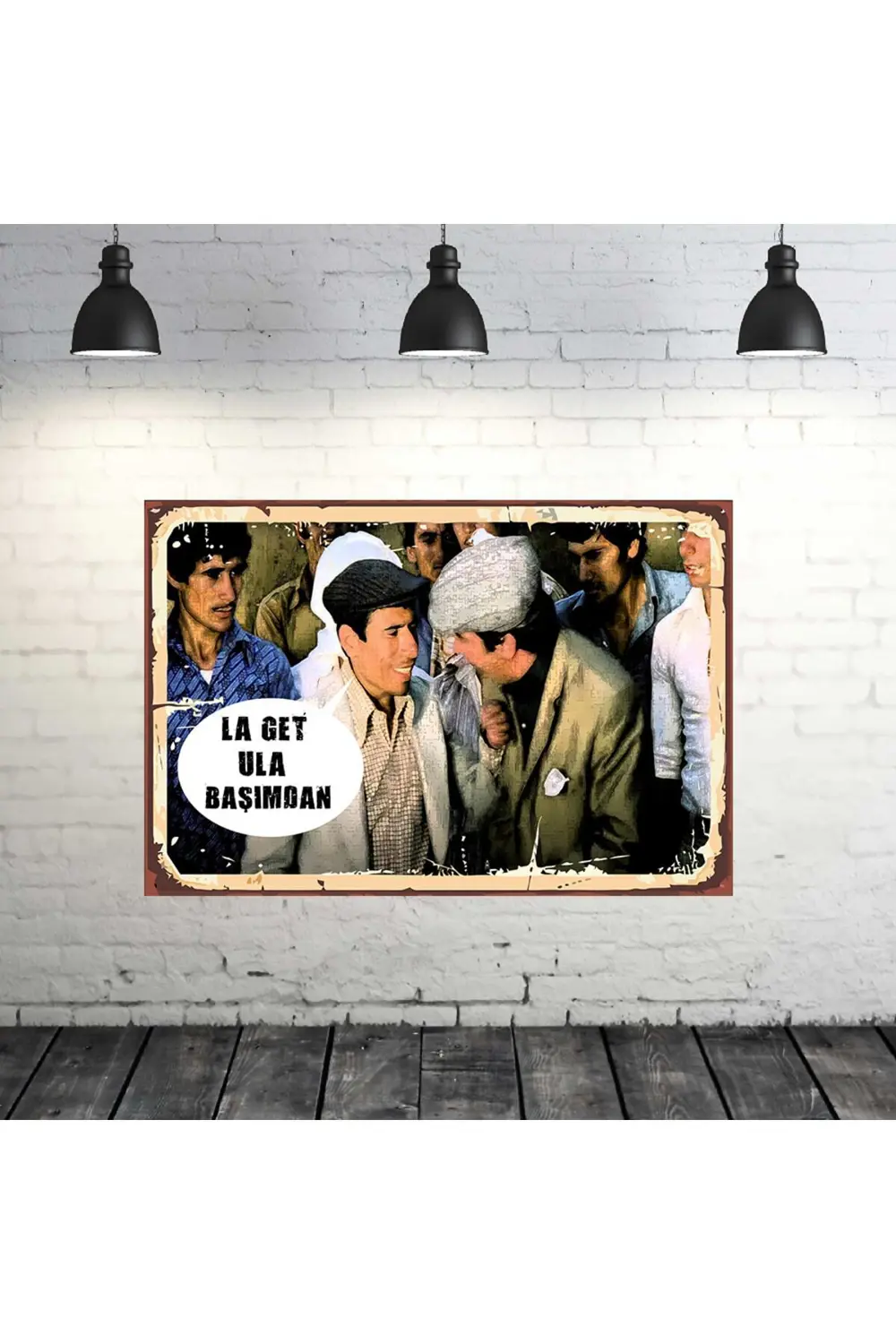 Ilyas Salman Repliği 20x30cm Retro Ahşap Tablo