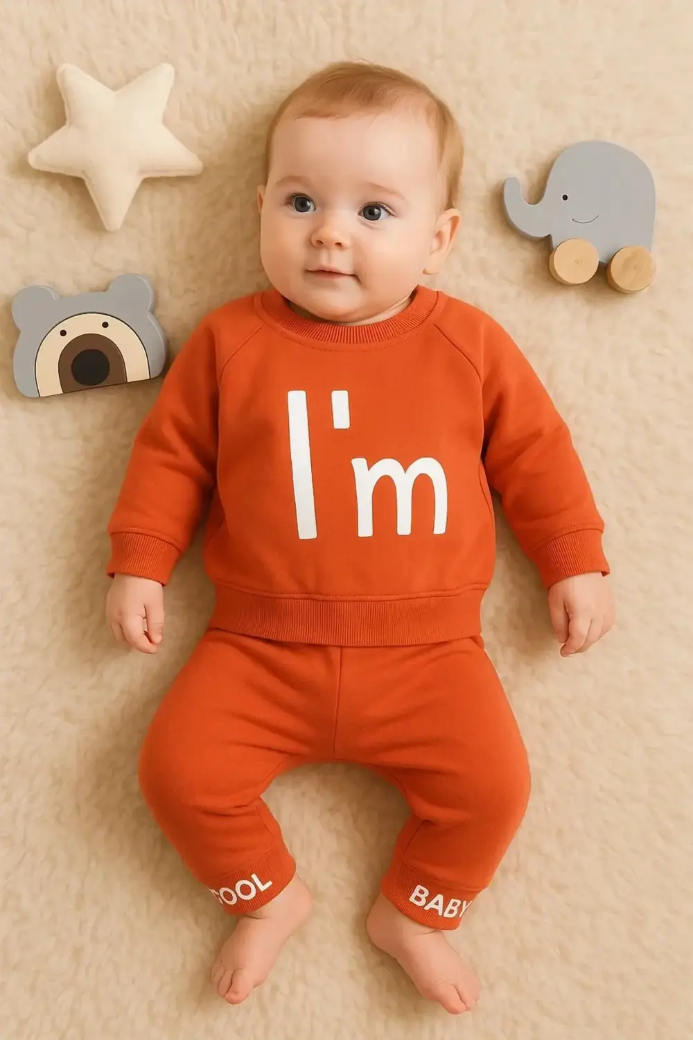 I'm Cool Desenli Pamuklu 2'li Kız Bebek Takımı