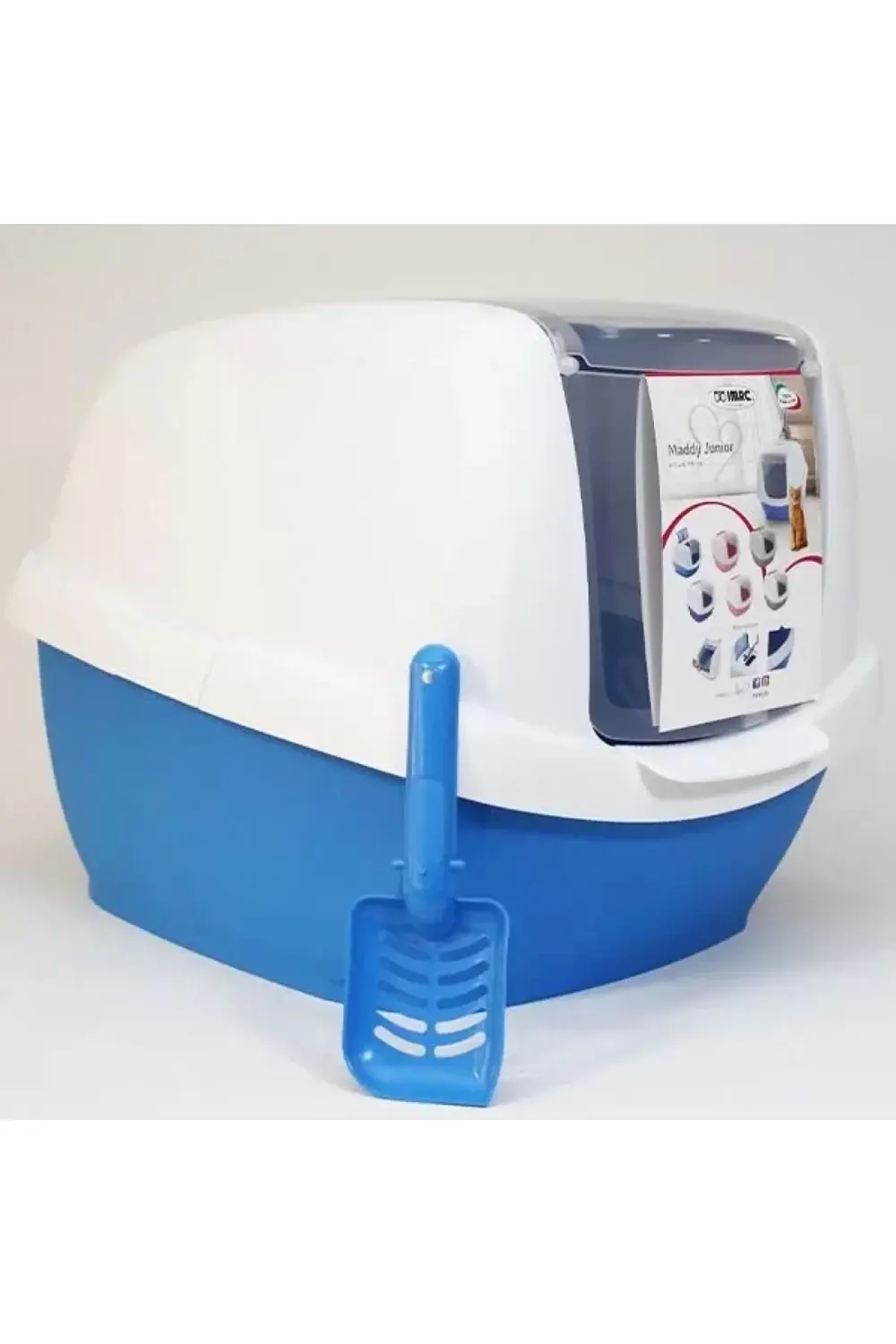 İmac Maddy Junior Üstü Açılır Kapalı Kedi Tuvaleti Mavi 57x43x41