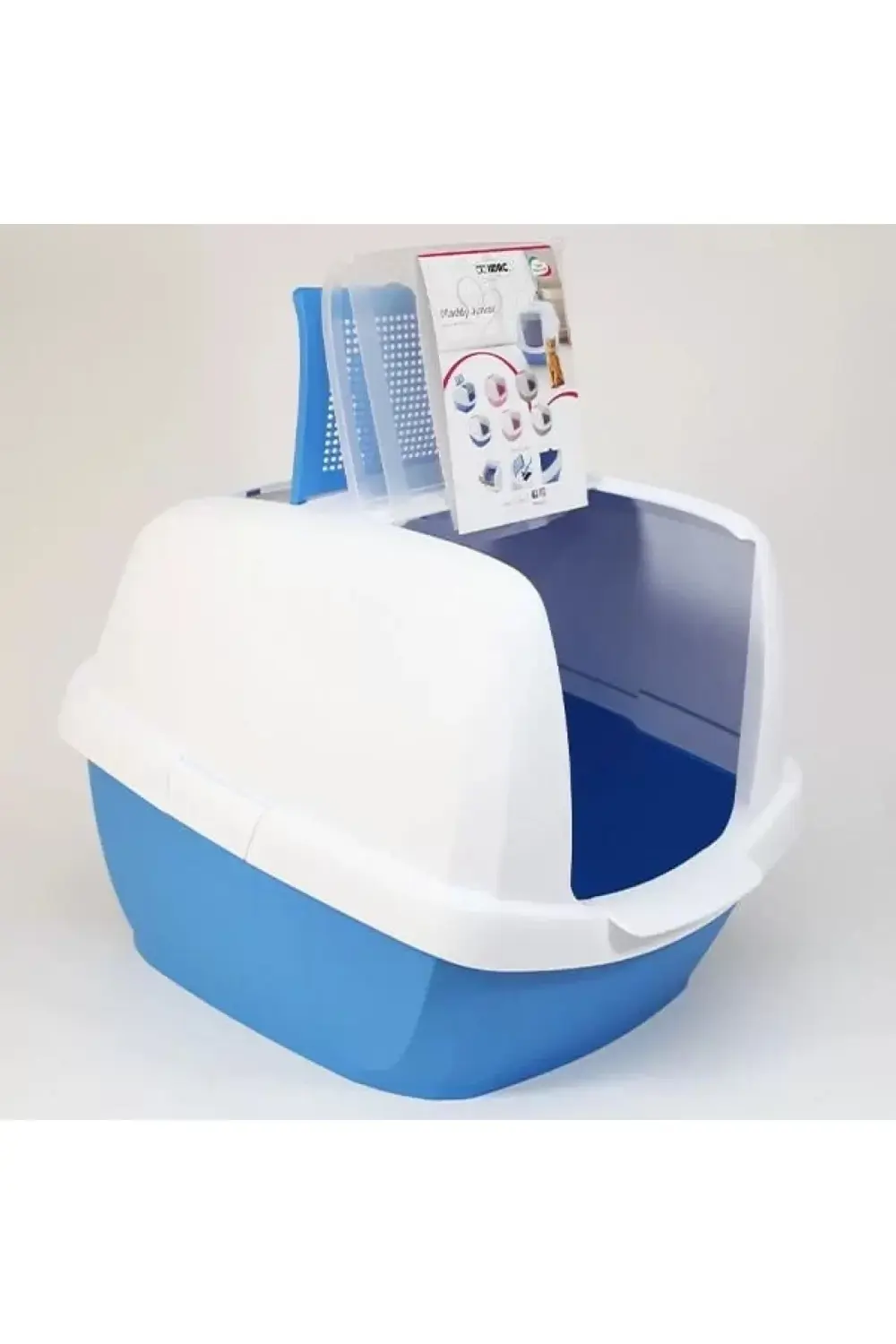İmac Maddy Junior Üstü Açılır Kapalı Kedi Tuvaleti Mavi 57x43x41