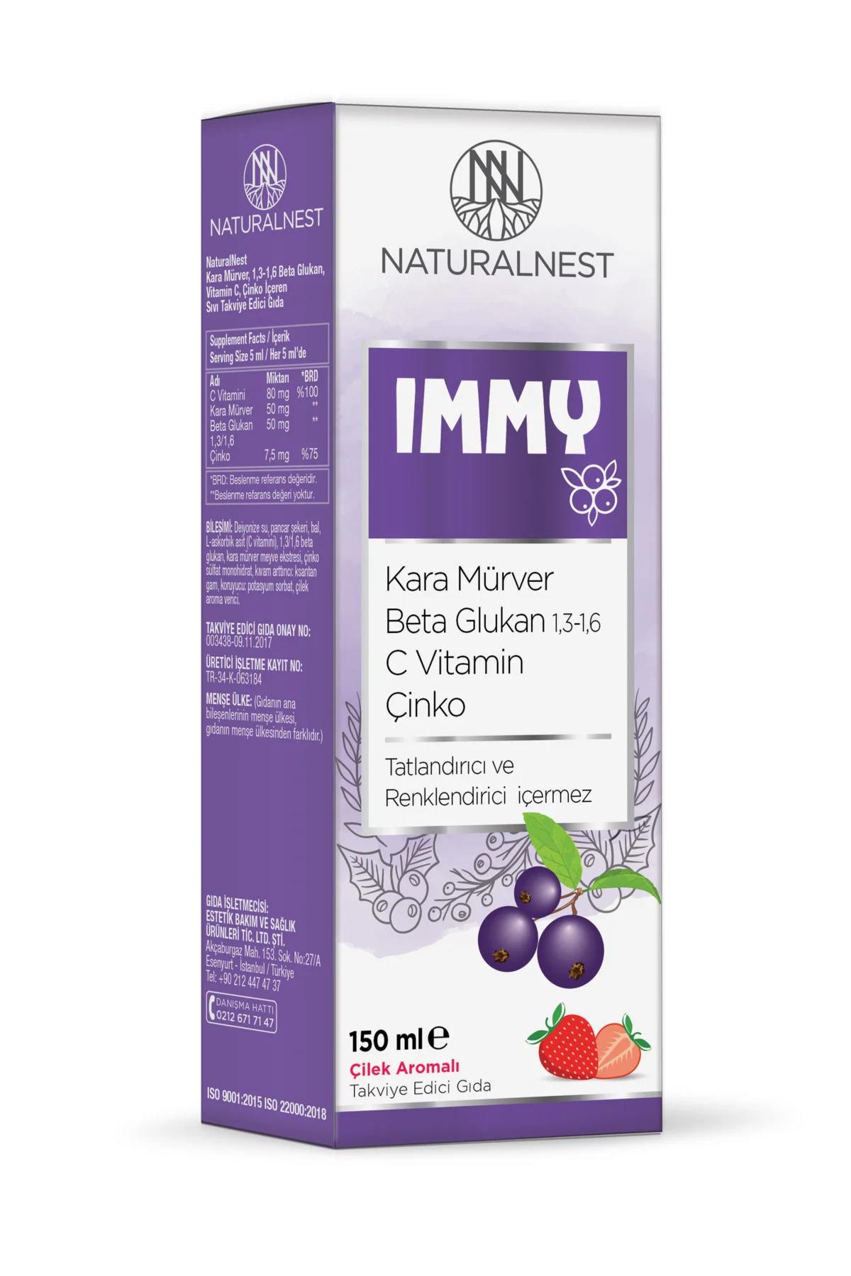 Immy Şurup 150 ml - Beta Glukan, Kara Mürver, C Vitamini, Çinko