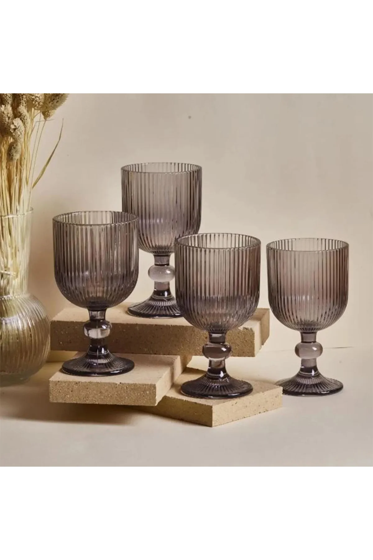 İmola 4'lü Bardak - Füme - 375 ml