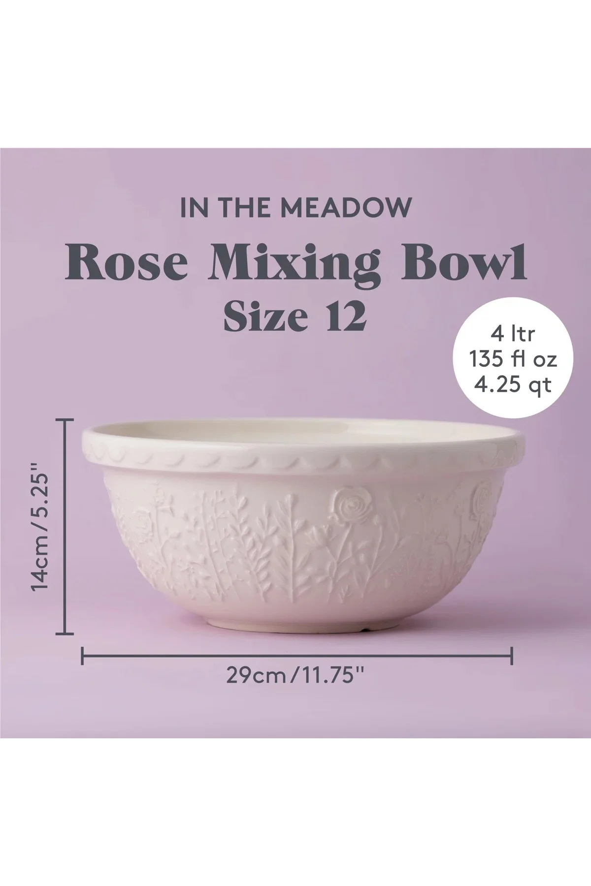 In The Meadow S12 Rose Mixing Bowl 29CM Karıştırma Kasesi