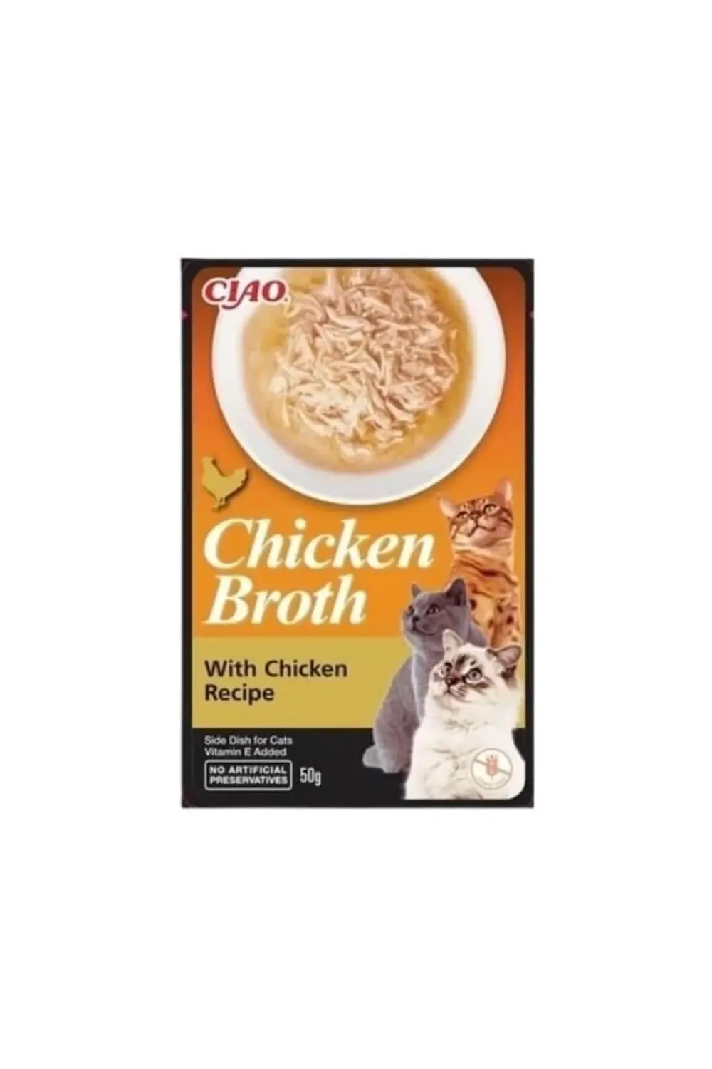 Inaba Ciao Chicken Broth Tavuk Sulu ve Tavuklu Kedi Çorbası 50 Gr