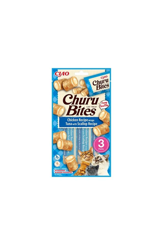 Inaba Ciao Churu Bites Tavuk Sargılı Deniz Taraklı ve Ton Balıklı Inaba Ciao Churu Bites Tavuk Sargılı Deniz Taraklı ve Ton Balıklı