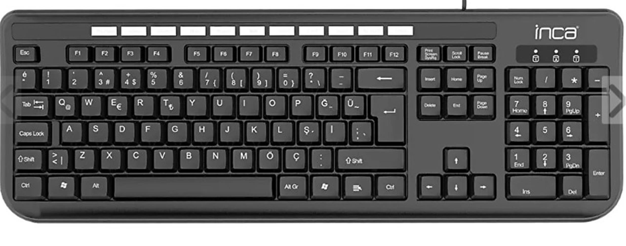 Inca IK-254QU Kablolu Q-USB Multimedya Black Laser Prınt  Klavye