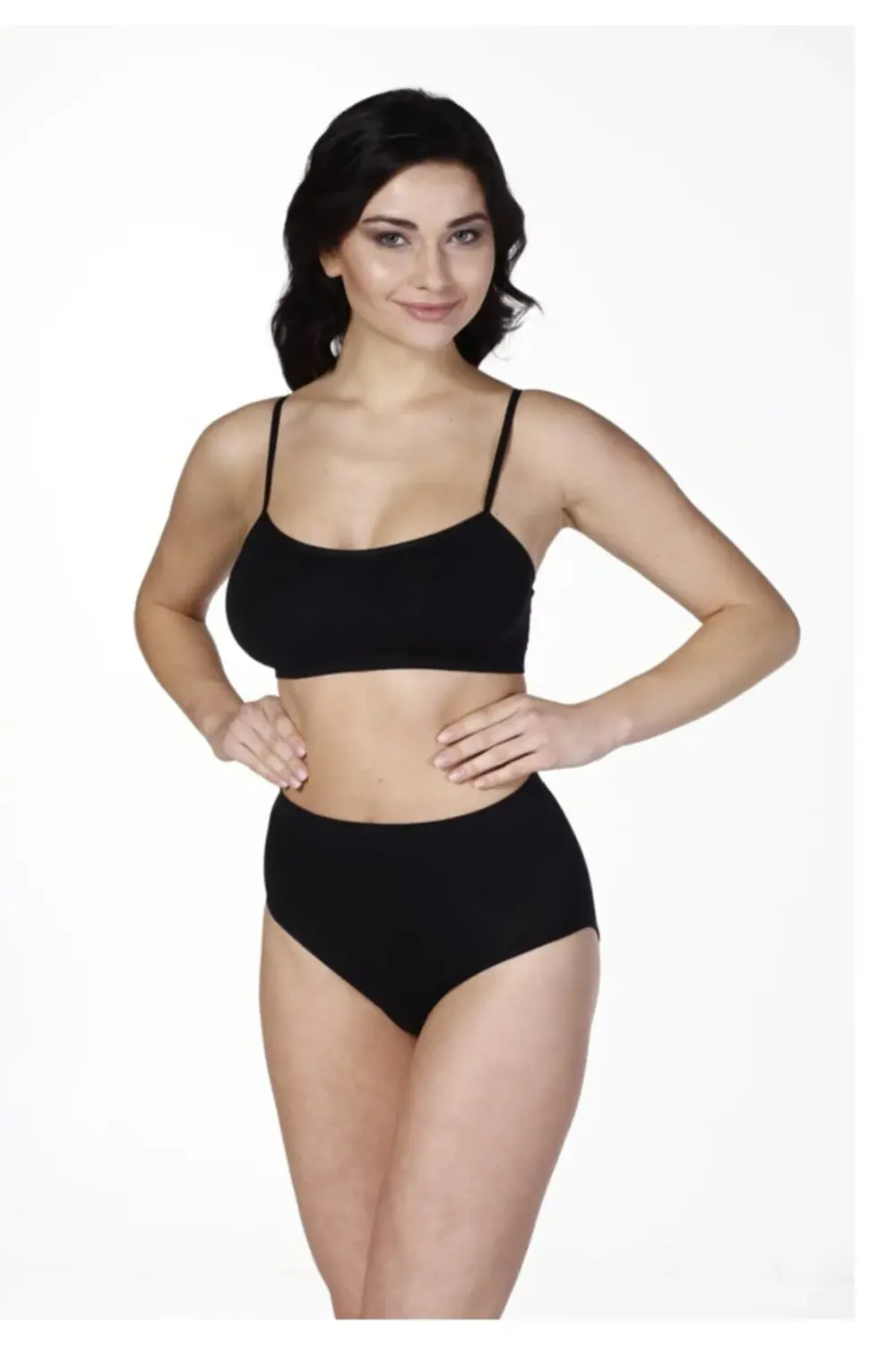 Ince Askılı Sporcu Kadın Büstiyer Siyah 5315