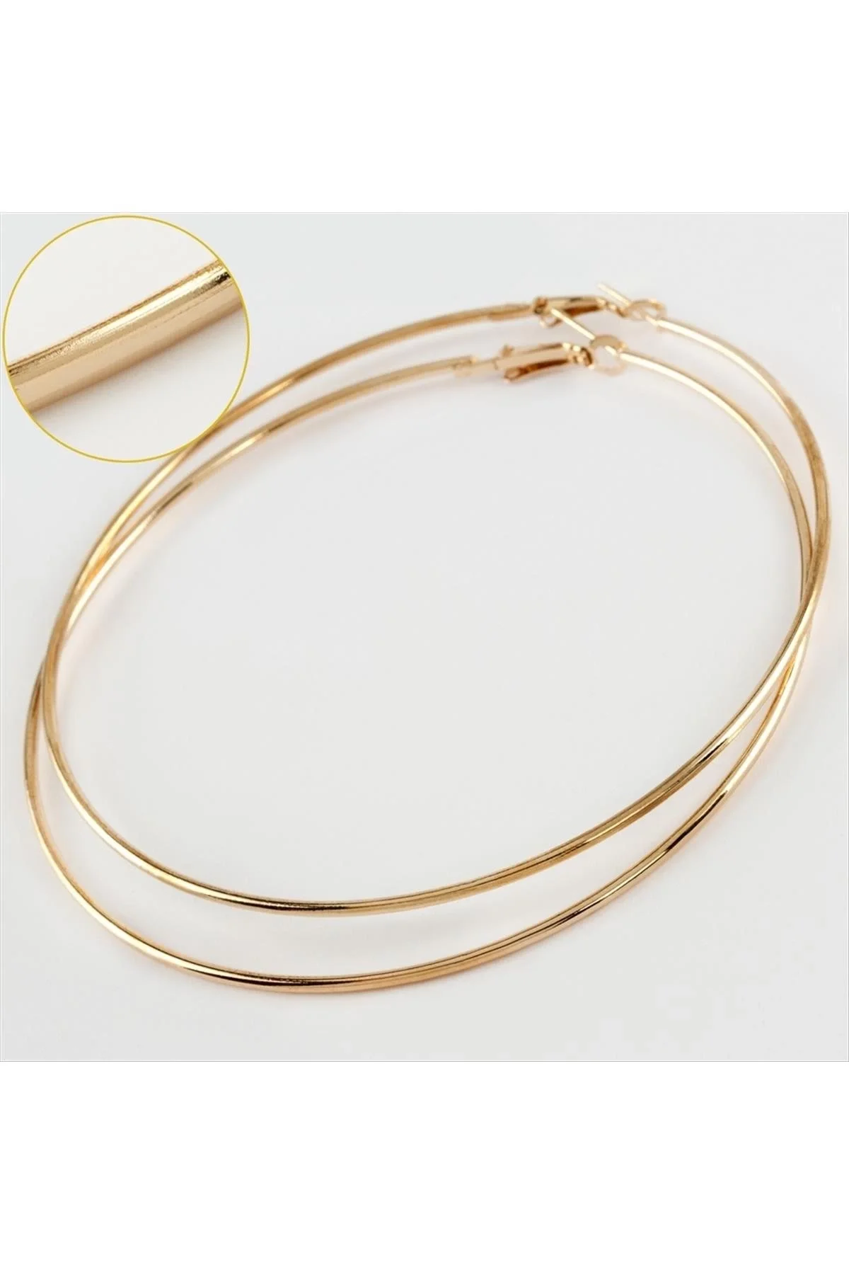 İnce Boru Metal Halka Küpe 8-9-10 cm
