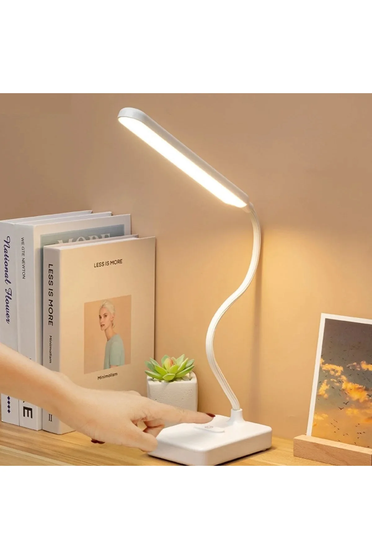İnce Uzun USBli Dokunmatik 3 Kademeli 360 Derece Özel Göz Korumalı led Lityum Masa Lambası İnce Uzun USBli Dokunmatik 3 Kademeli 360 Derece Özel Göz Korumalı led Lityum Masa Lambası - Görsel 5