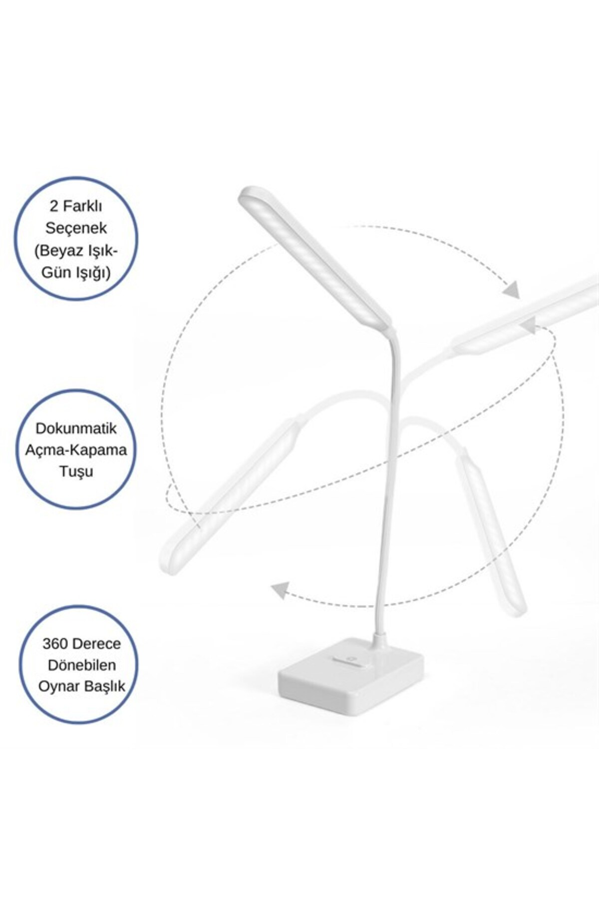 Ok Aksesuar İnce Uzun Usbli Dokunmatik 3 Kademeli 360 Derece Özel Göz Korumal