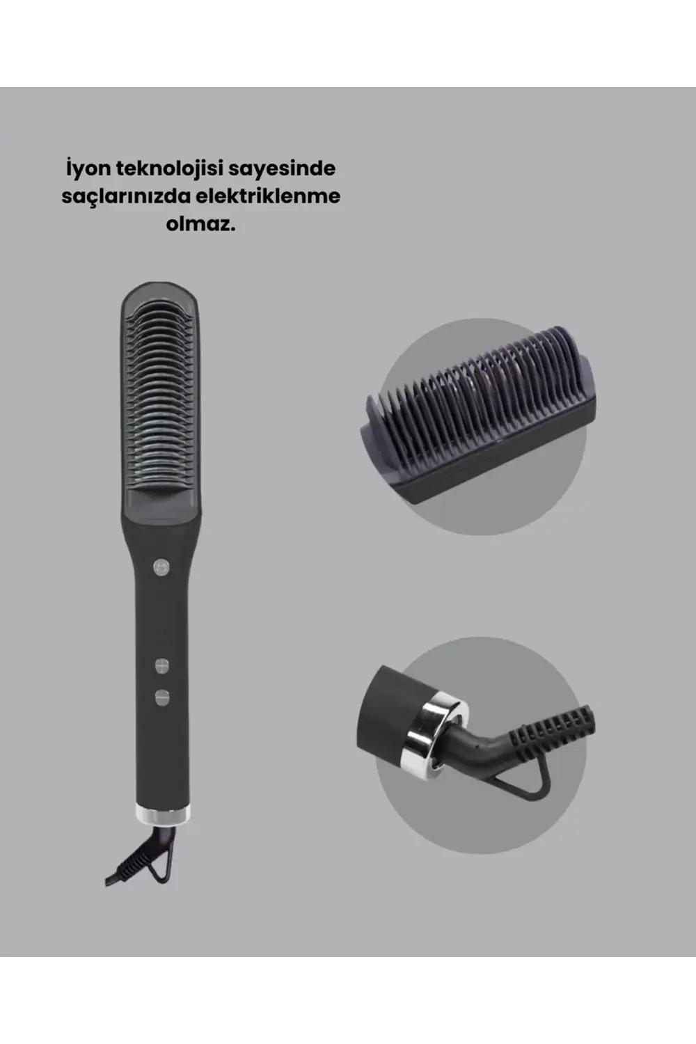 İnce ve Kalın Telli Saçlara Uygun Isı Ayarlı Düzleştirici Tarak