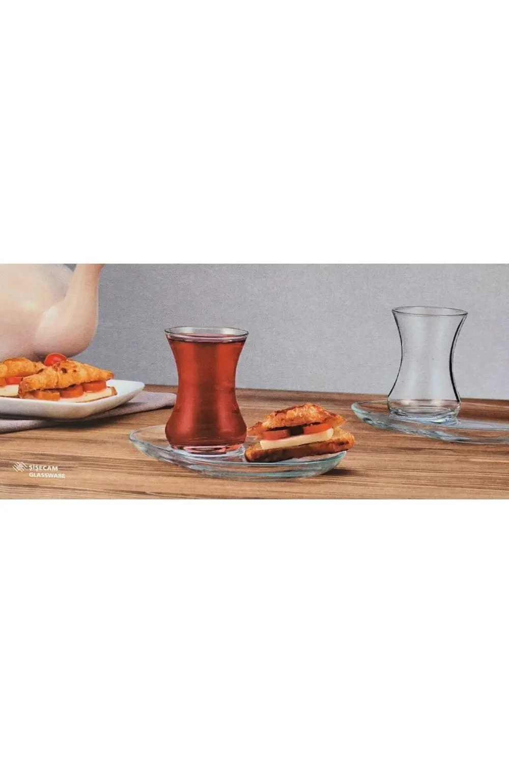 İncebelli Çay Seti 4 Parça (2 Bardak & 2 Tabak)