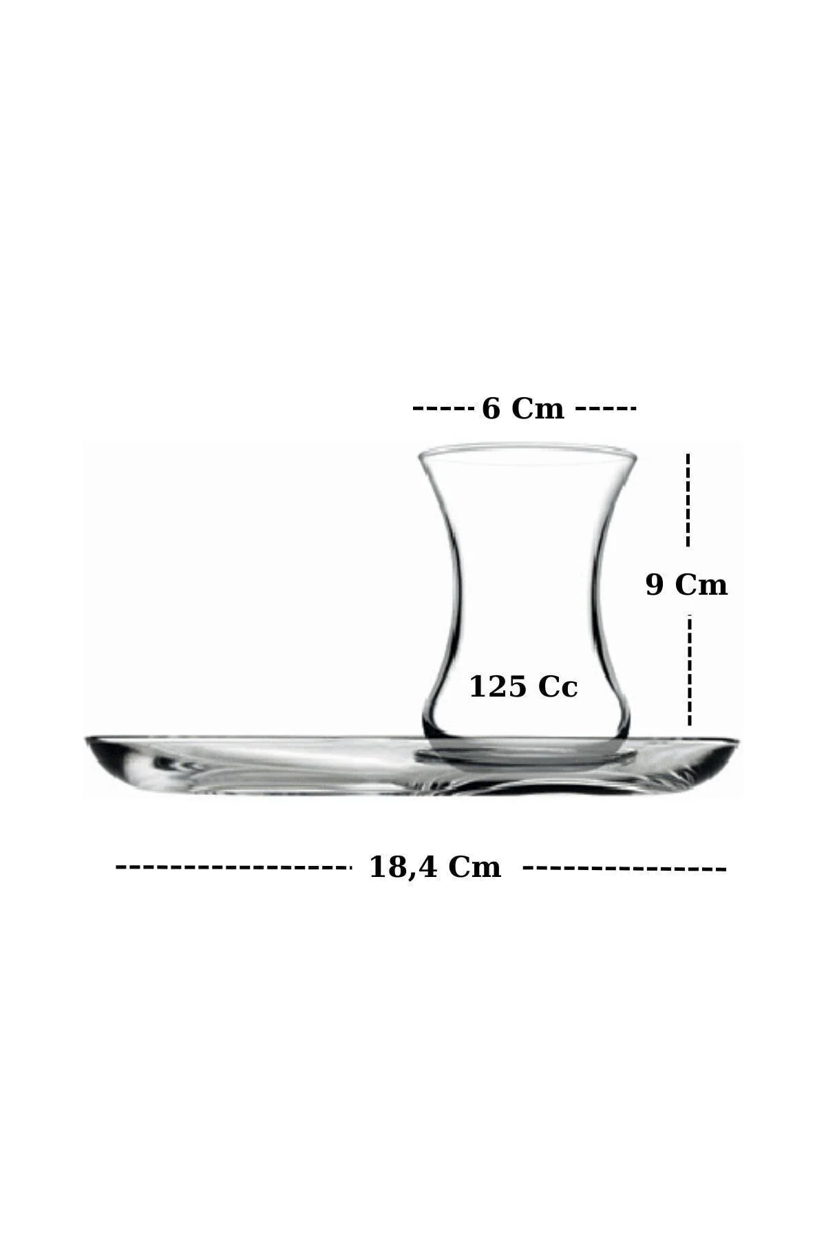 İncebelli Çay Seti 4 Parça (2 Bardak & 2 Tabak)