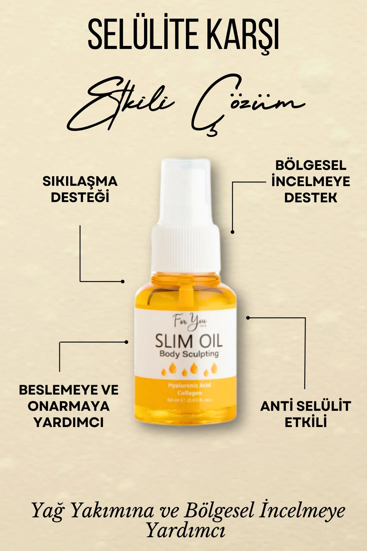 İnceltmeye Ve Sıkılaştırmaya Yardımcı Selülit Karşıtı Slim Oil, Y