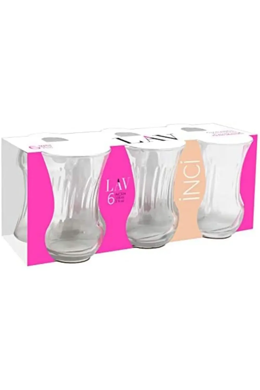 İnci 6'lı Çay Bardağı 3lü paket 395519