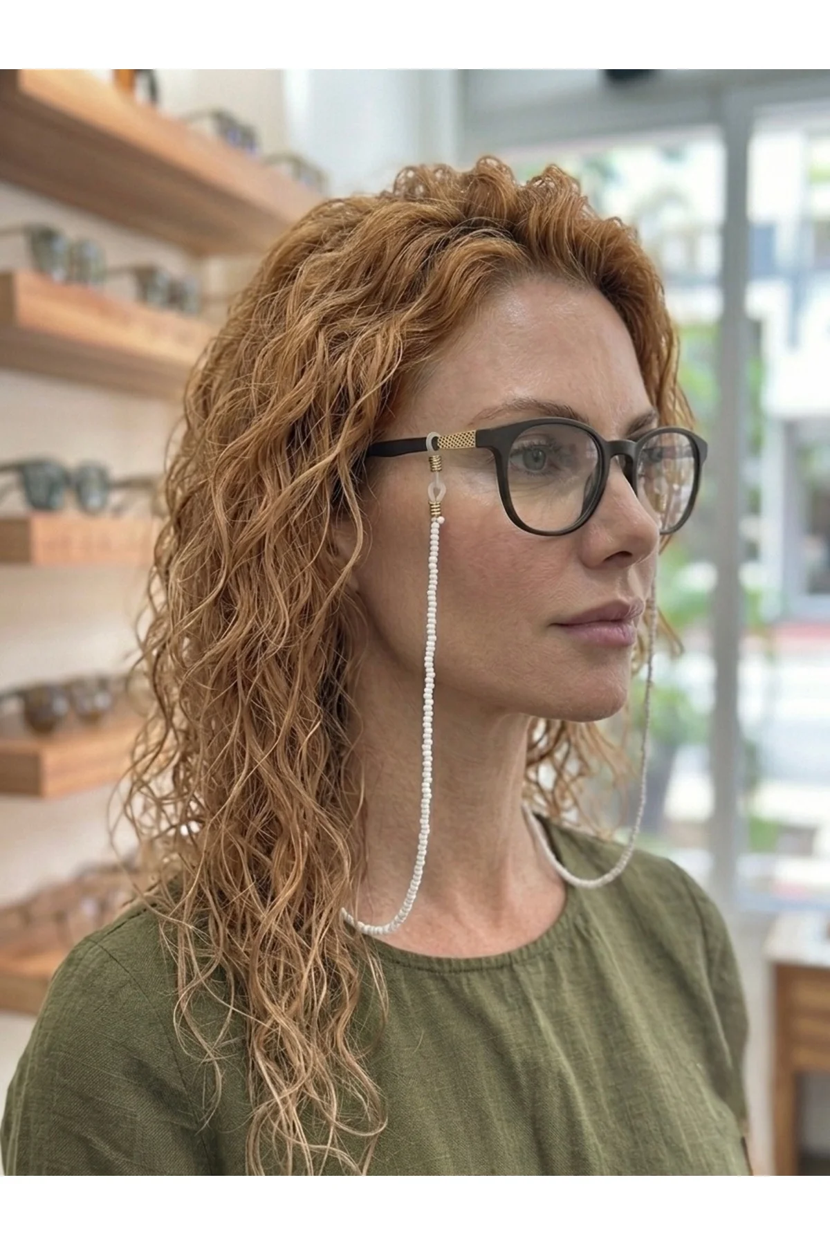 İnci Beyaz Kum ve Cam Boncuk Gözlük İpi Askısı 70 cm Optik ve Güneş Gözlük Uyumlu İnci Beyaz Kum ve Cam Boncuk Gözlük İpi Askısı 70 cm Optik ve Güneş Gözlük Uyumlu