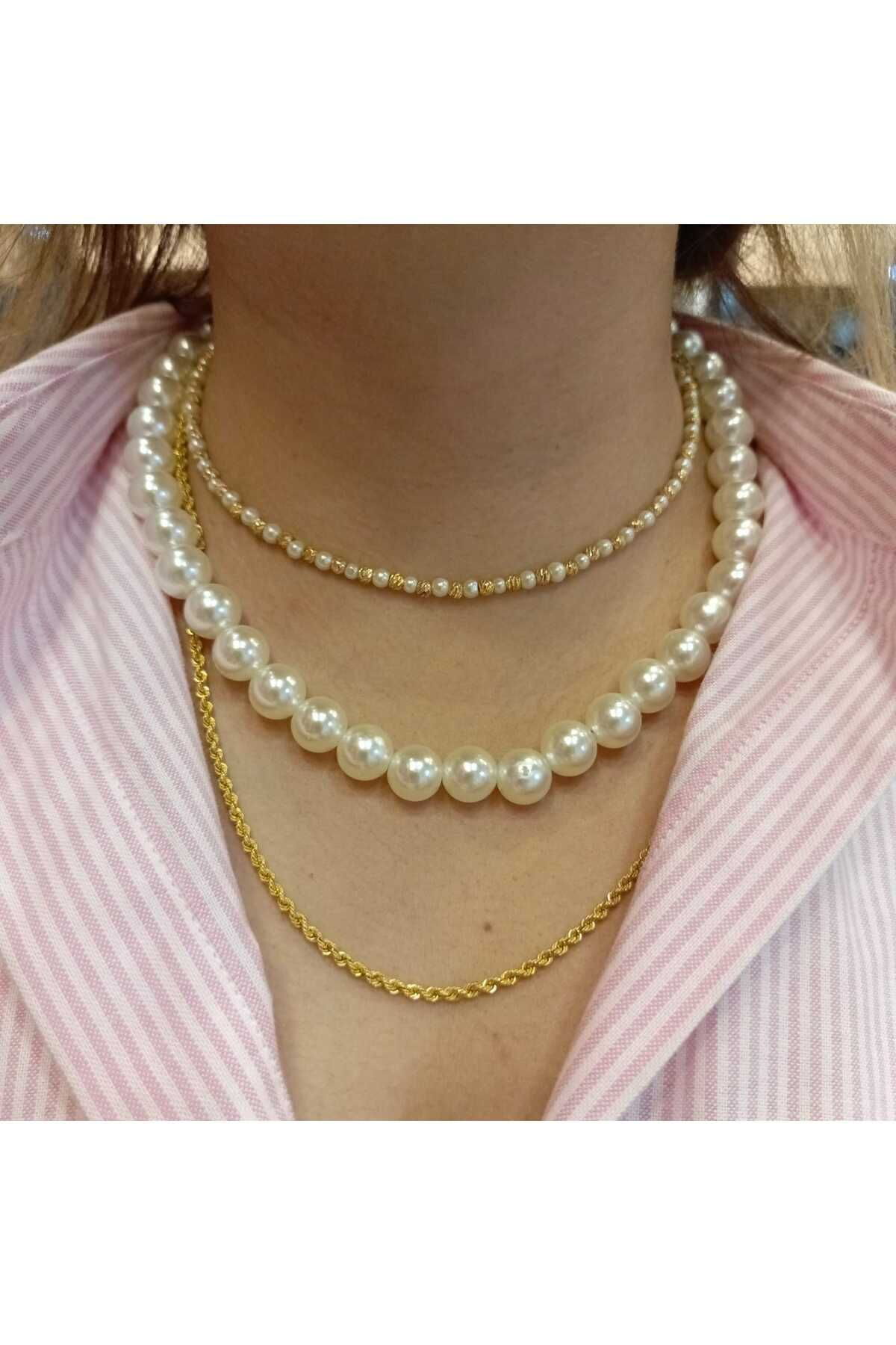 İNCİ GÖRÜNÜMLÜ BONCUK KOLYE