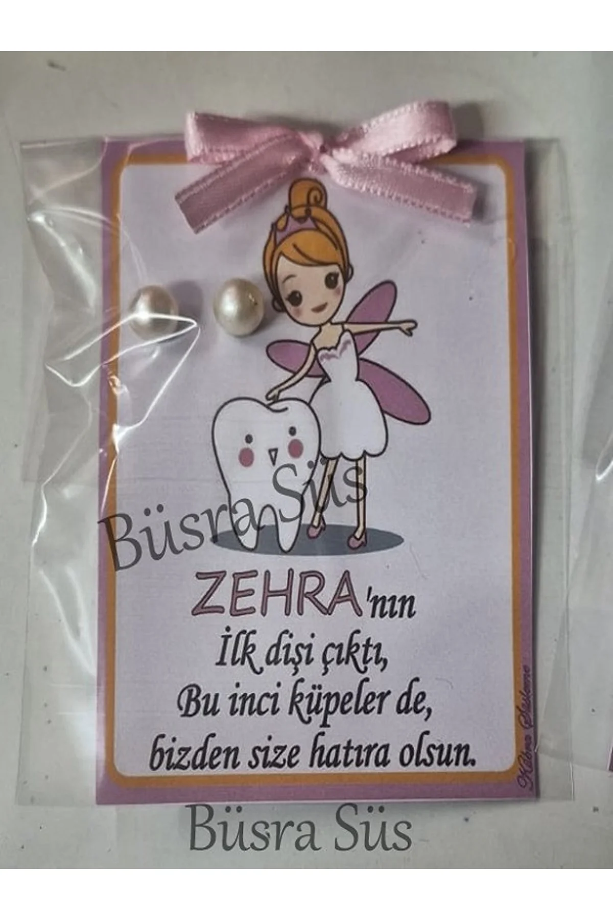 Incili Küpe Peri Kızlı Diş Buğdayı Hediyeliği 25 Li Kız