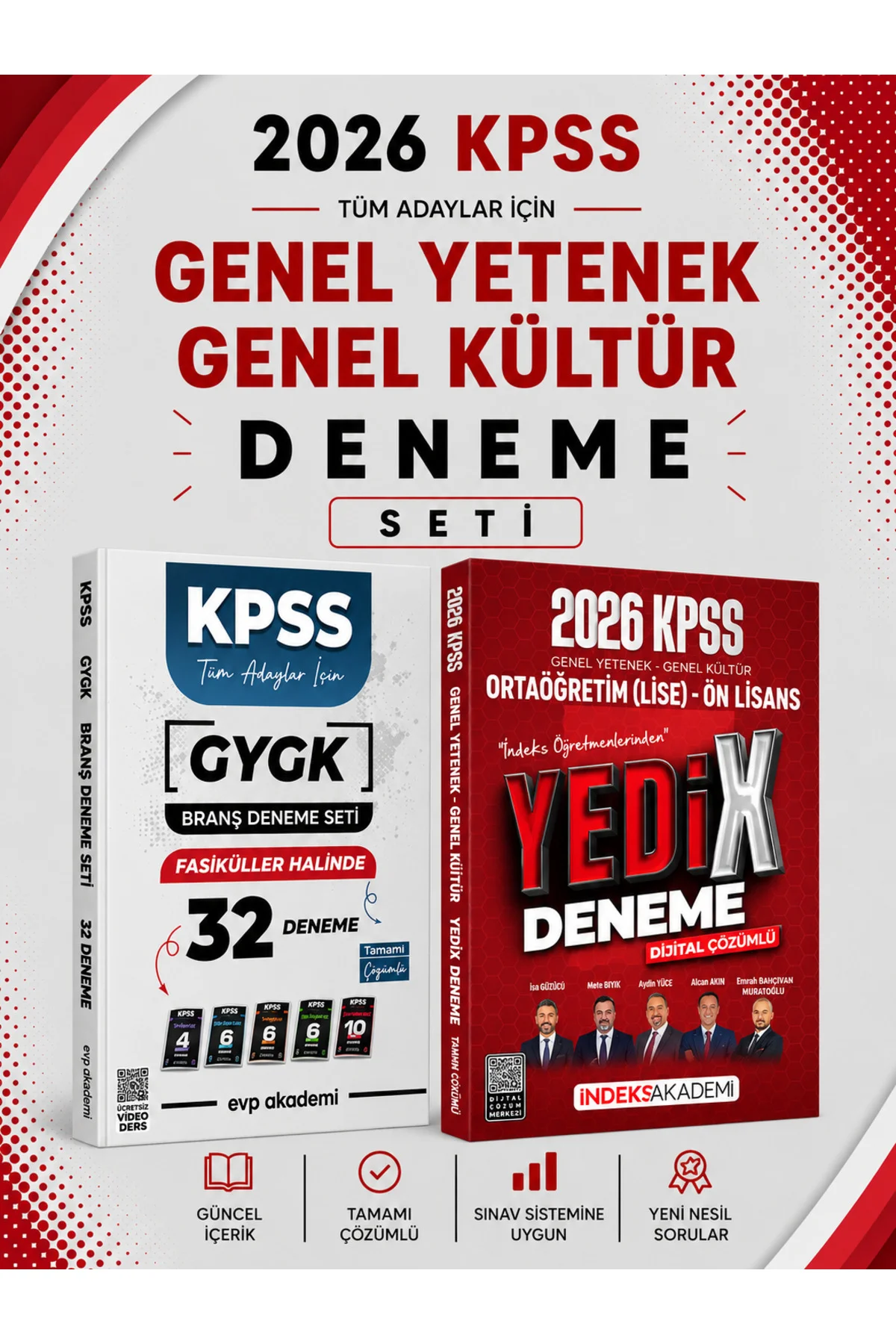 İndeks 2026 KPSS Lise Ön Lisans GKGY 7 DenemeX & KPSS Tüm Dersler 32 Deneme Seti