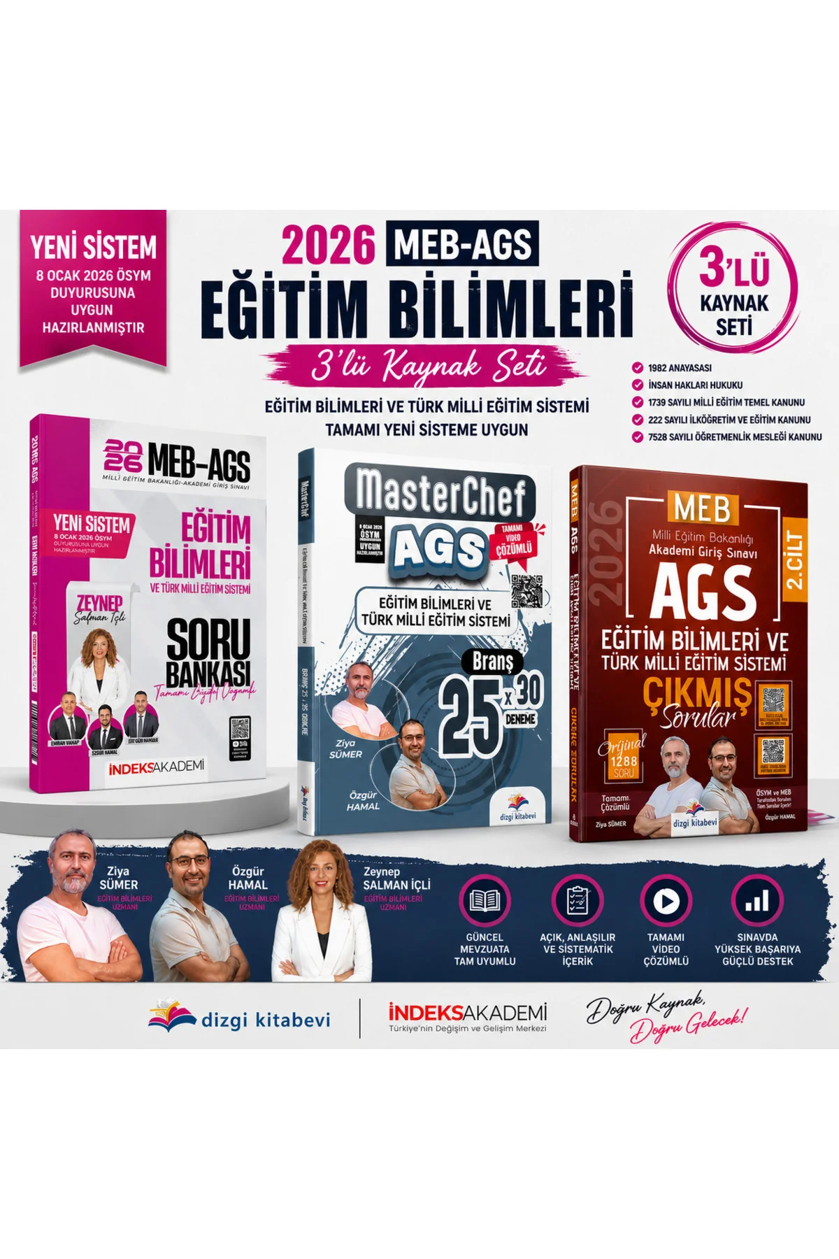 İndeks 2026 MEB-AGS Eğitim Bilimleri ve Türk Milli Eğitim Sistemi Soru Bankası & AGS Eğitim Bilimler
