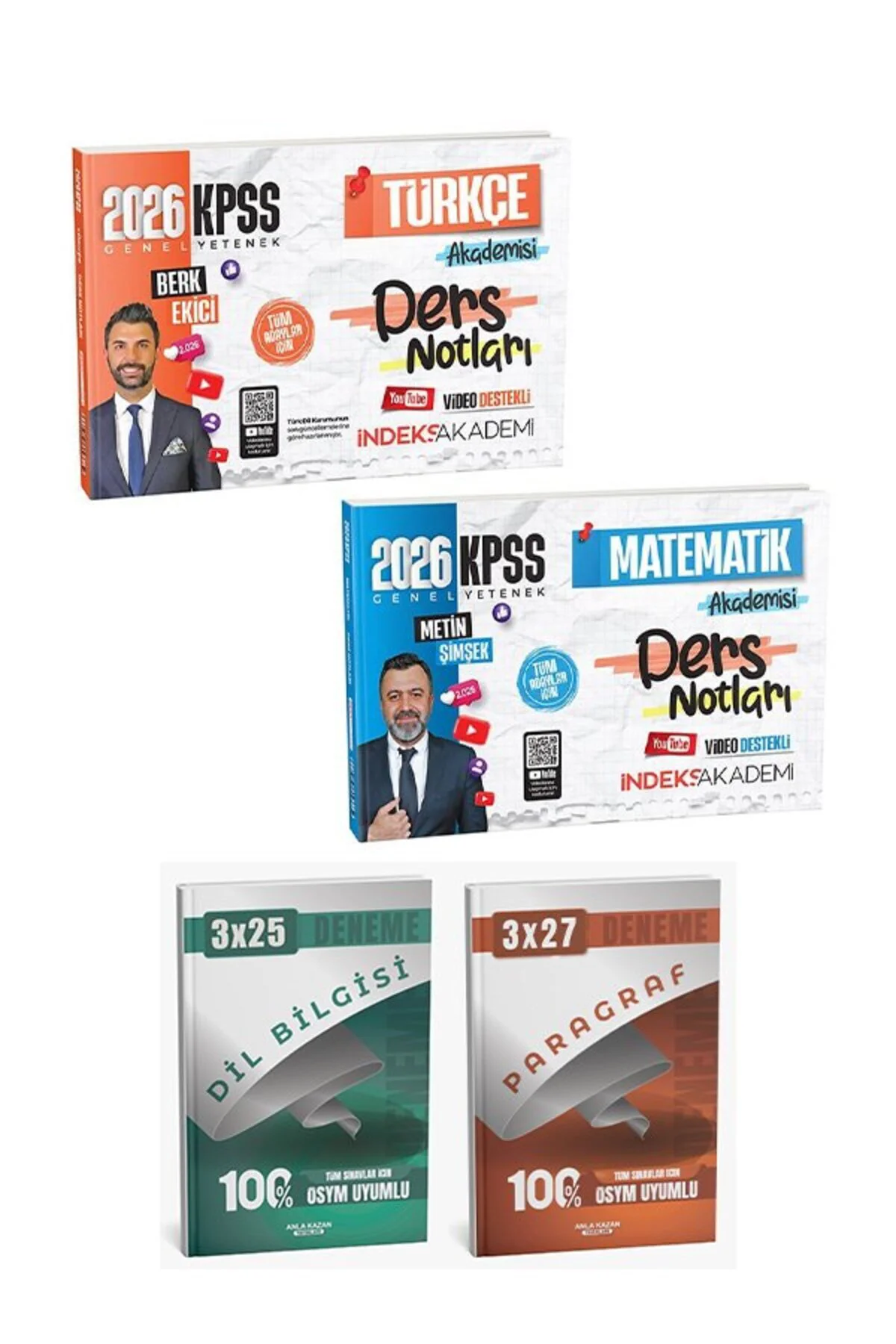 2026 KPSS Türkçe + Matematik Akademisi Video Ders Notları 2 li Set Anla Kazan Deneme