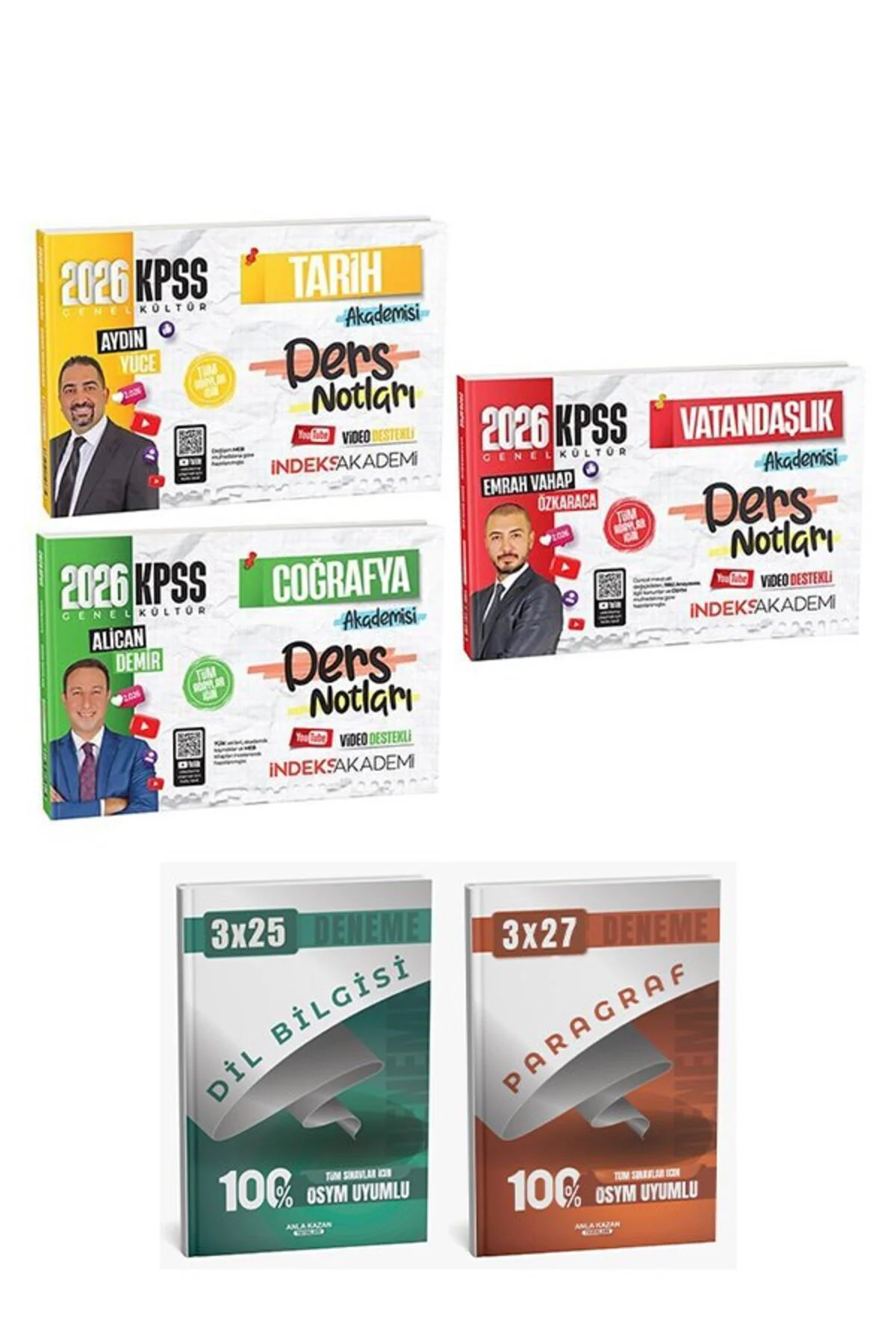 2026 KPSS Tarih+Coğrafya+Vatandaşlık Akademisi Video Ders Notları 3 lü Set Anla Kazan