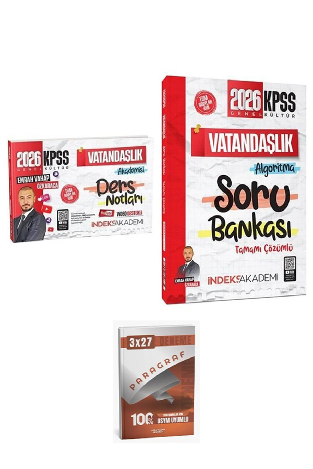 İndeks + Anla Kazan 2026 KPSS Vatandaşlık Akademisi Video Ders Notları + Soru Bankası 2 li Set İndek