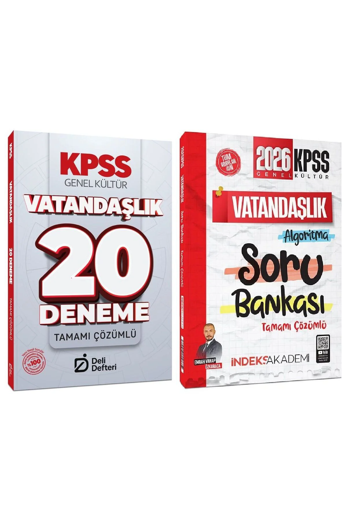 İndeks + Deli Defteri 2026 KPSS Vatandaşlık Soru Bankası + 20 Deneme 2 li Set - Emrah Vahap Özkaraca