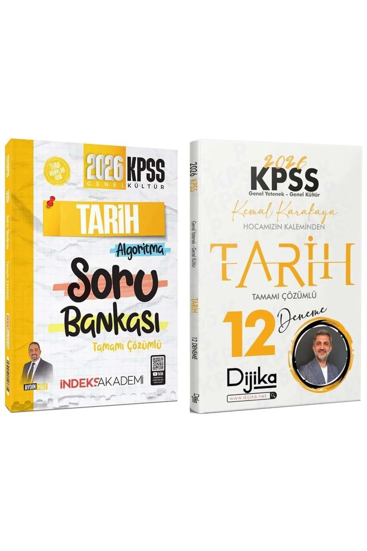 İndeks + Dijika 2026 KPSS Tarih Soru Bankası + 12 Deneme 2 li Set - Aydın Yüce, Kemal Karakaya İndek