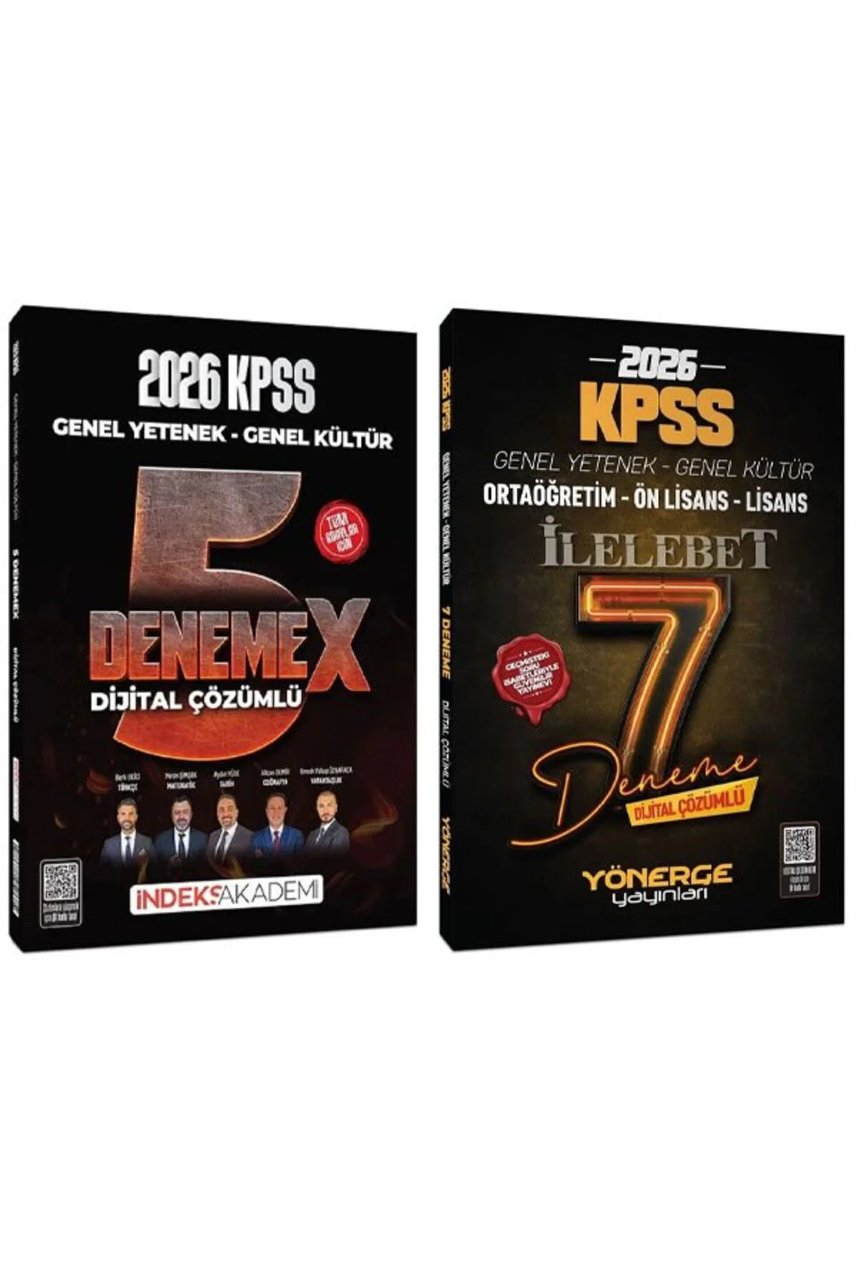 İndeks + Yönerge 2026 KPSS Genel Yetenek Genel Kültür 5+7 DenemeX 2 li Set