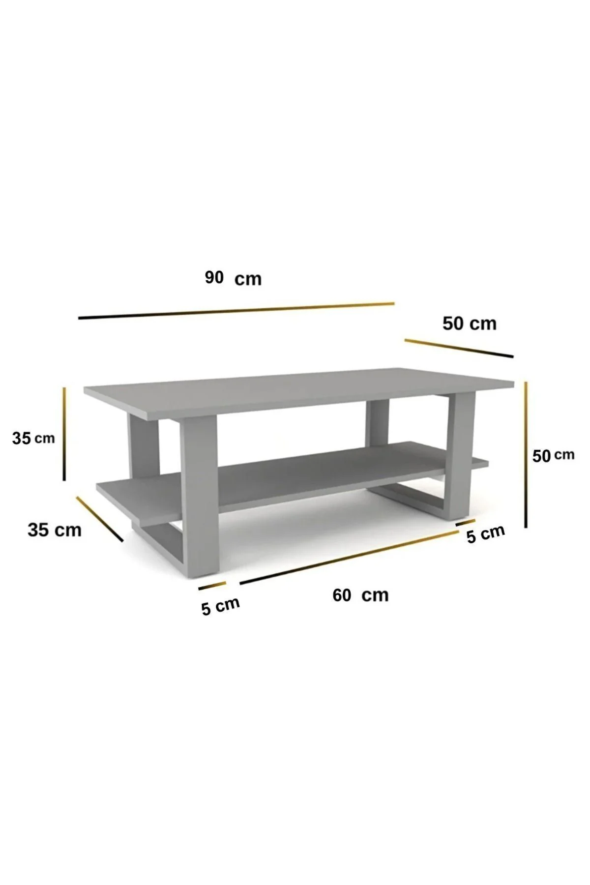 İndex Orta Sehpa, Ahşap Çam Renk, Dikdörtgen Salon Sehpası