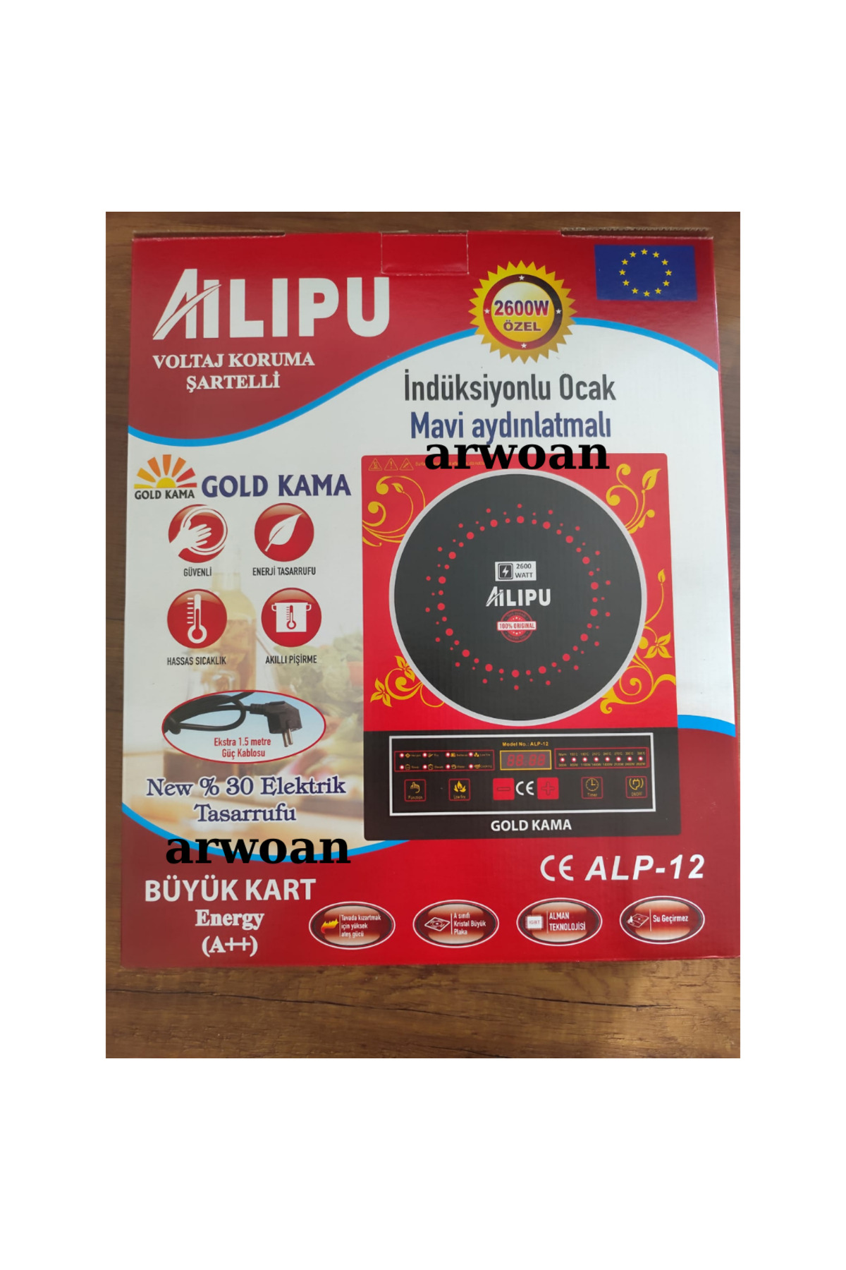 Ailipu İndüksiyonlu 2400W Dokunmatik Lazer Elektirikli Ocak
