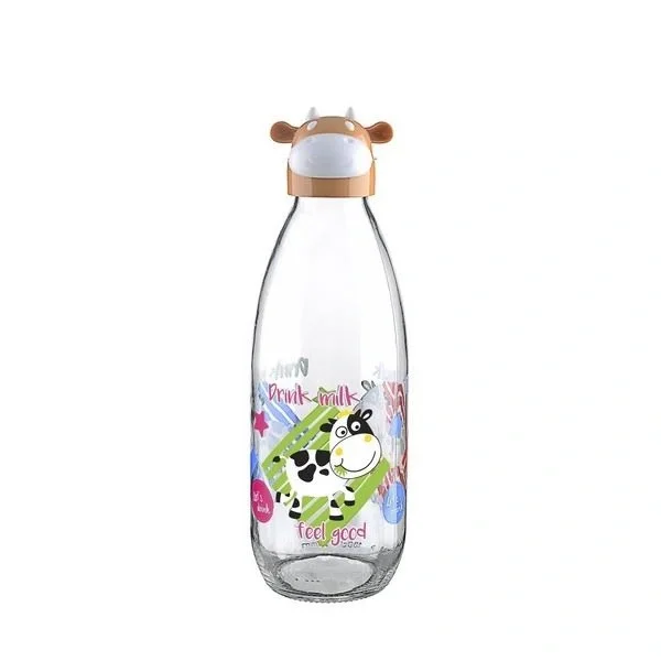 İnek Tasarımlı Sevimli Cam Suluk - Süt Şişesi 1000 Ml Fiyatı, Yorumları ve Özellikleri
