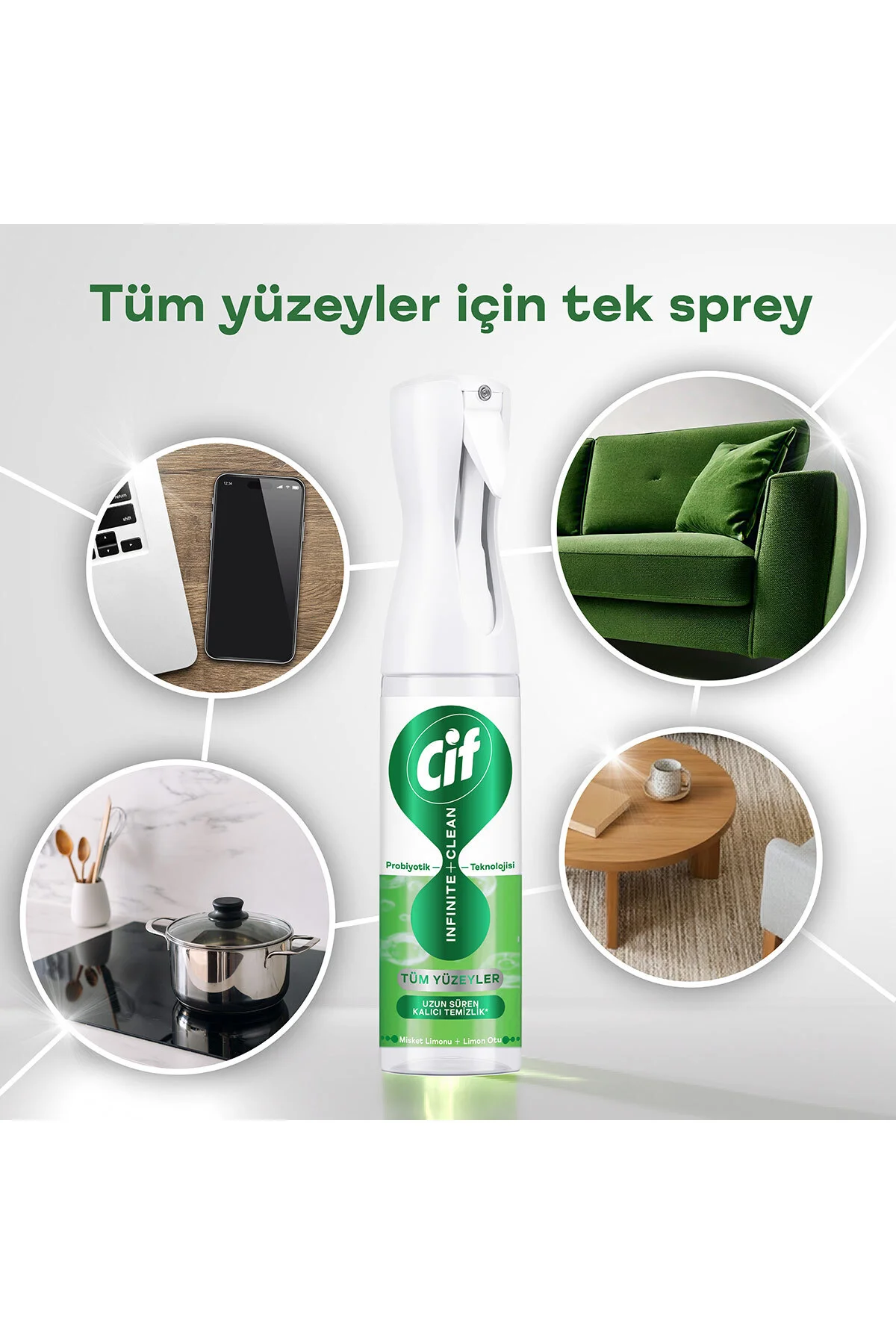 Infinite Clean Doğal Probiyotikli Sprey Tüm Yüzeyler İçin Misket 