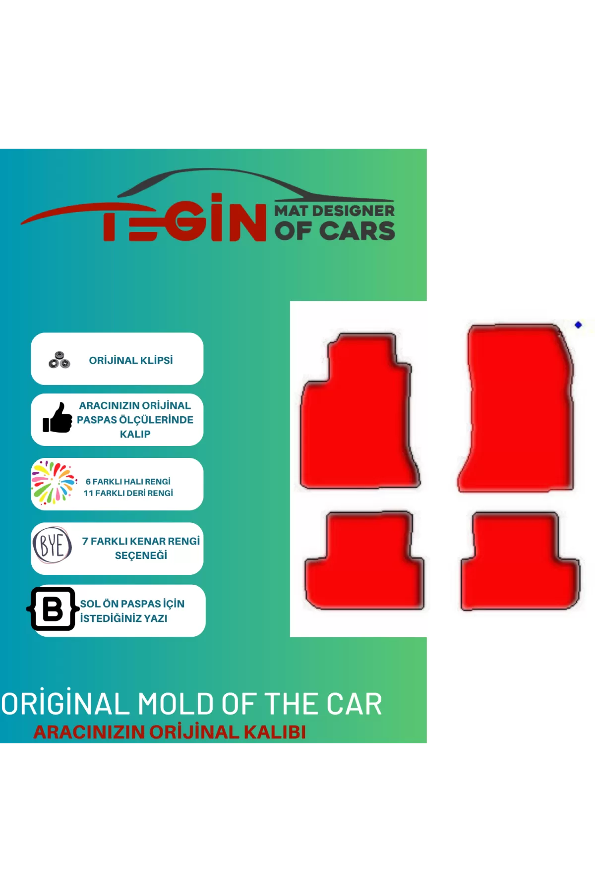 Infiniti Q30 2015 Ve Sonrası Prime Kırmızı Halı Bej Kenar Halı Pa