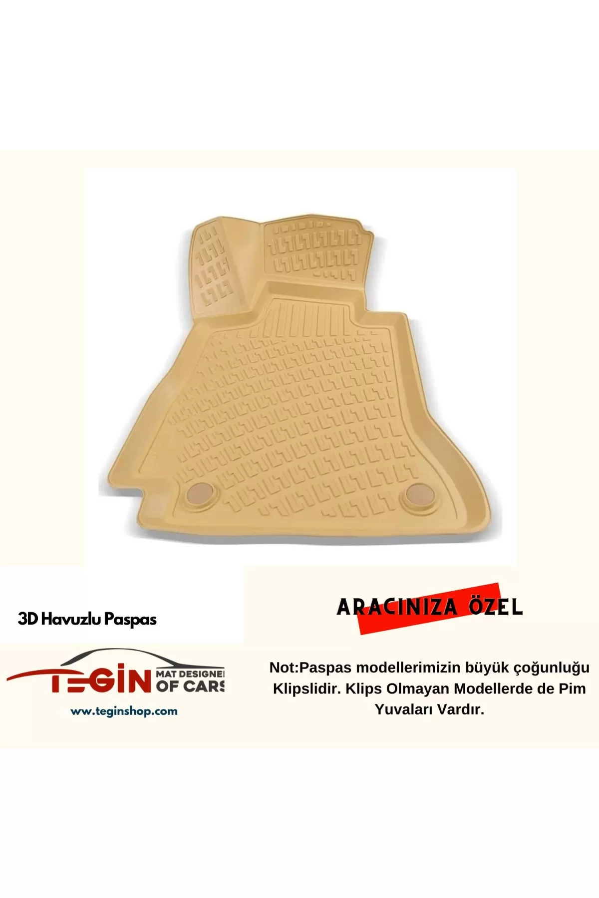 İnfiniti QX30 2018 3D Havuzlu Paspas Bej