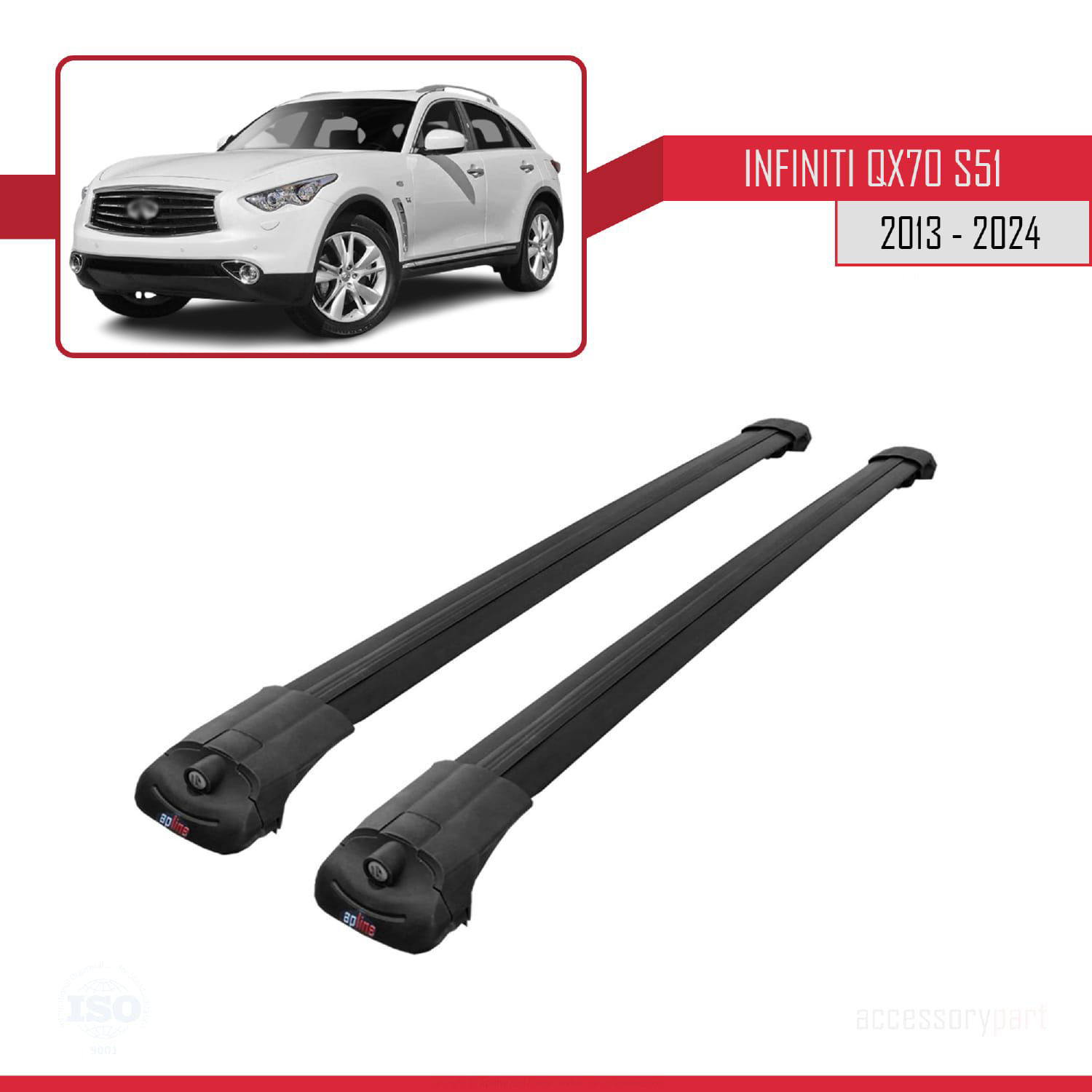 Infiniti QX70 S51 2013 ve Sonrası ile uyumlu ACE-1 Ara Atkı Tavan