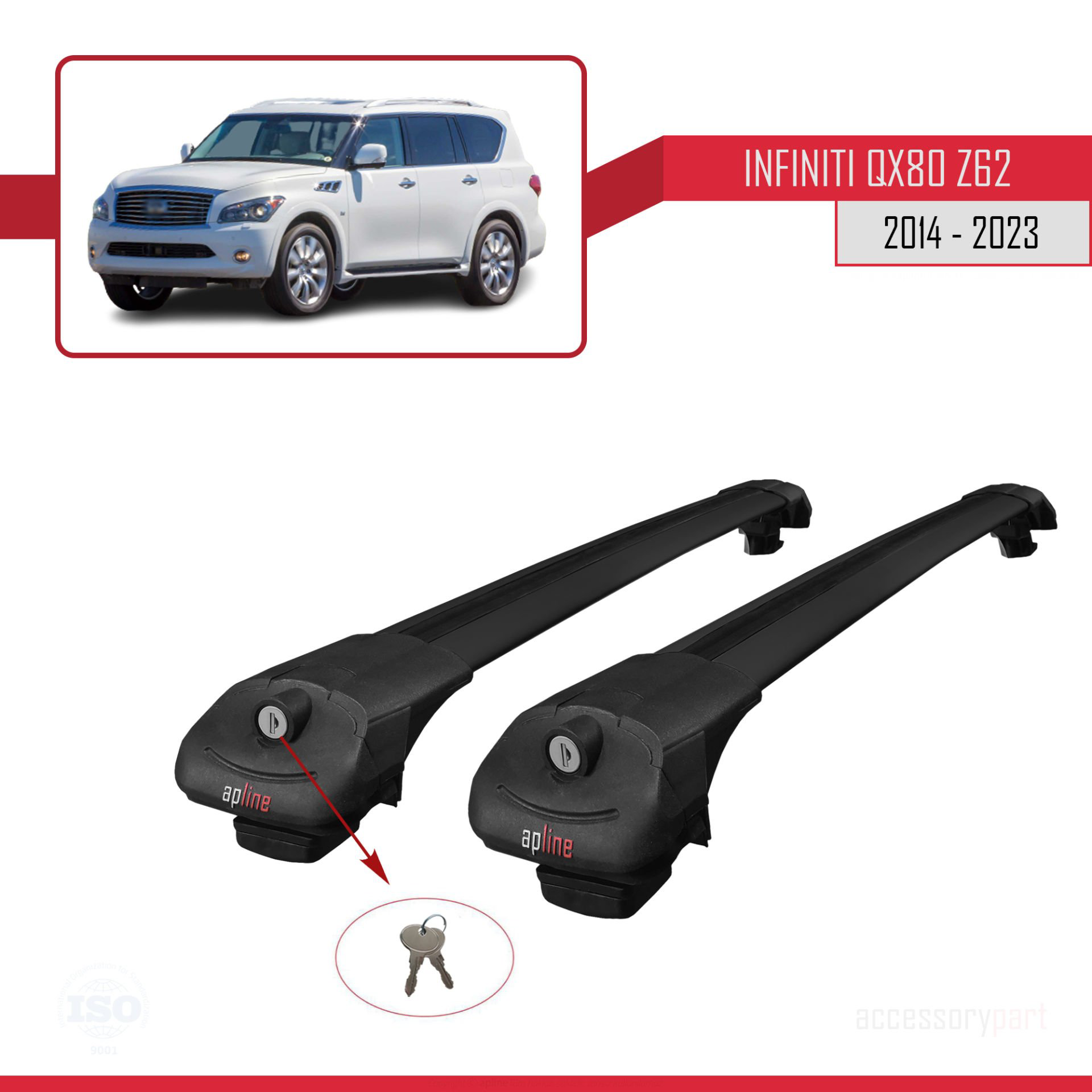 Infiniti QX80 Z62 2014-2023 Arası ile uyumlu ACE-1 Ara Atkı Tavan
