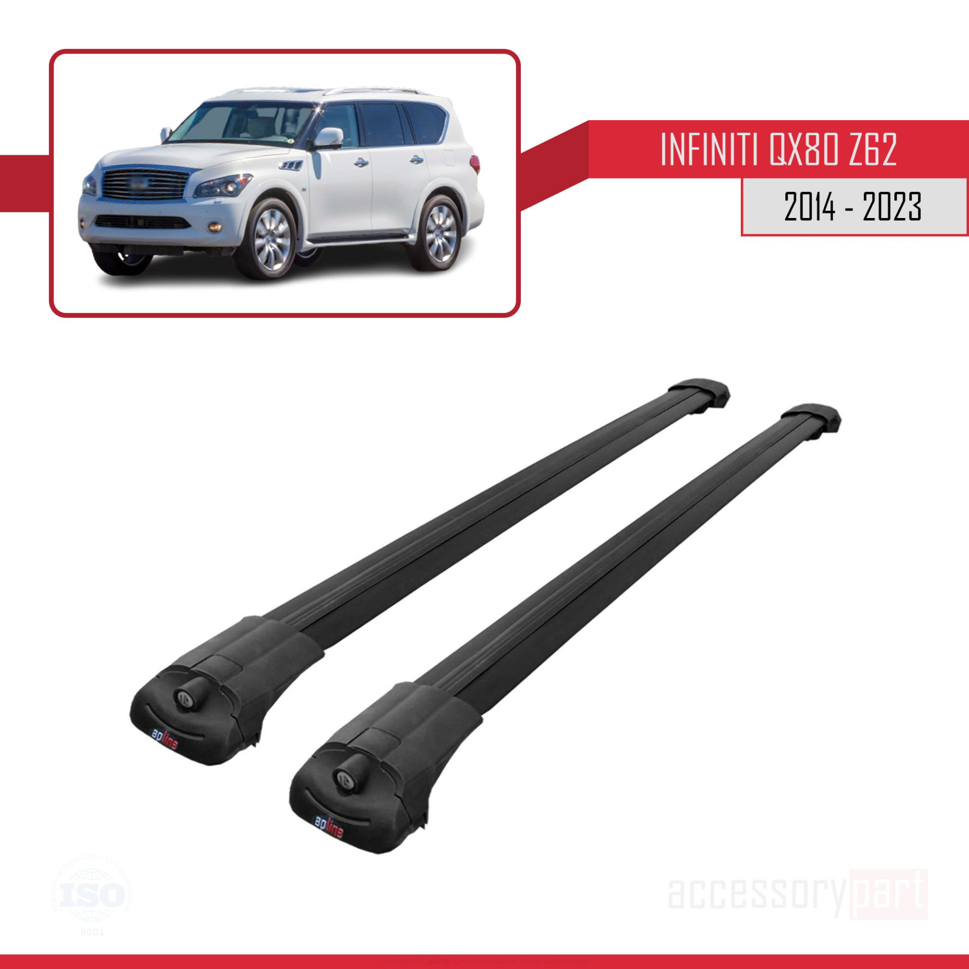 Infiniti QX80 Z62 2014-2023 Arası ile uyumlu ACE-1 Ara Atkı Tavan