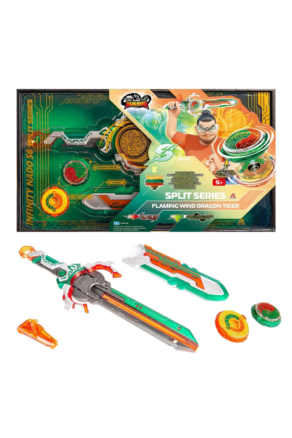 Oyuncak Store İnfinity Nado S6 Split Serisi Alevli Rüzgar Ejderhası Kaplanı - F