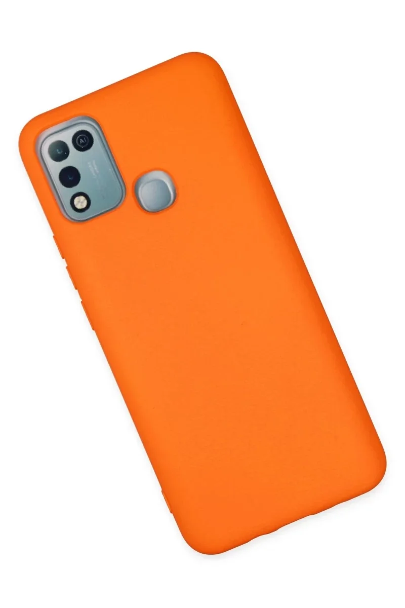 İnfinix Hot 10 Play Kılıf Nano içi Kadife Silikon - Turuncu